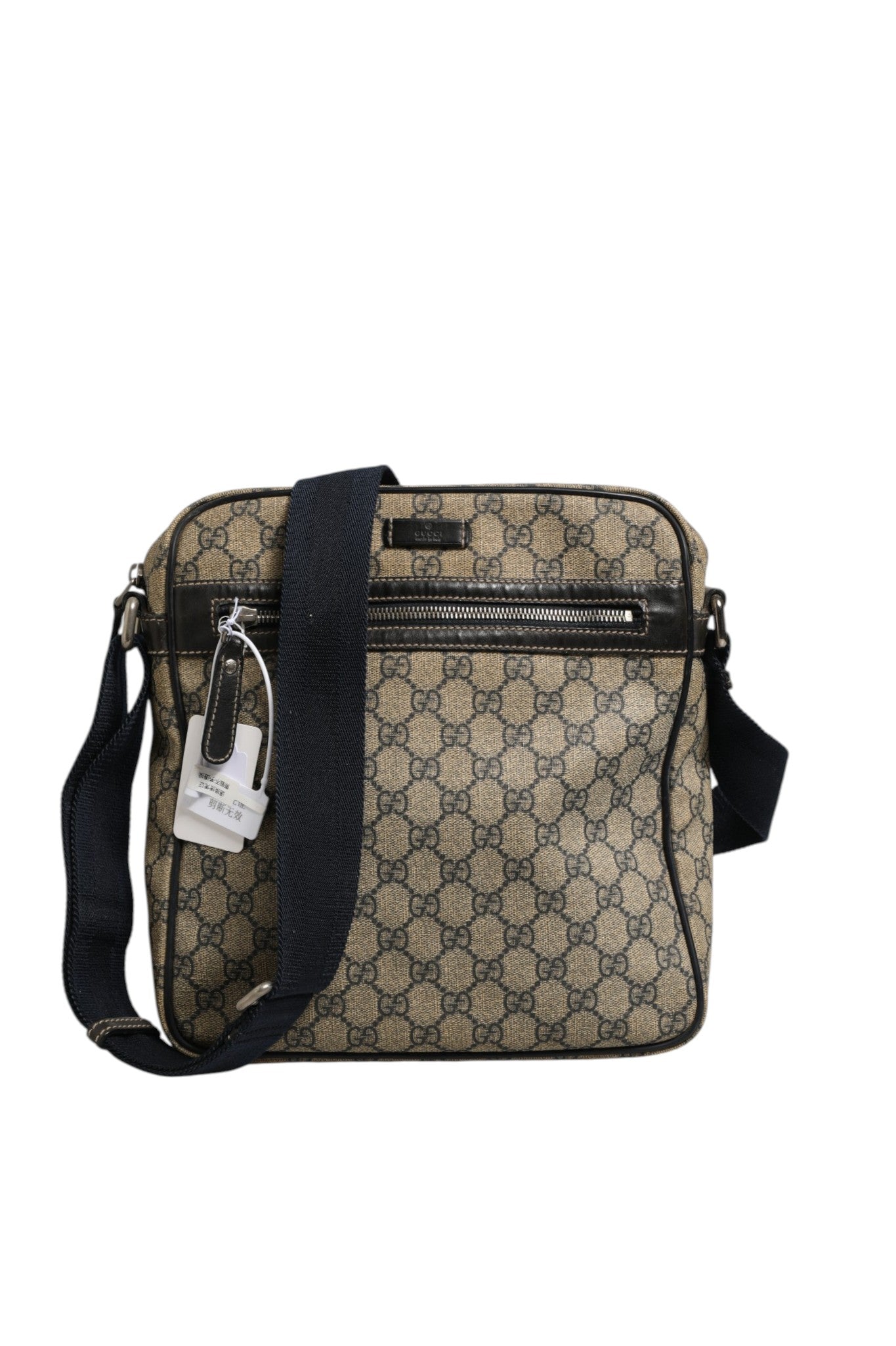 Blaue Supreme Messenger Bag aus Leder