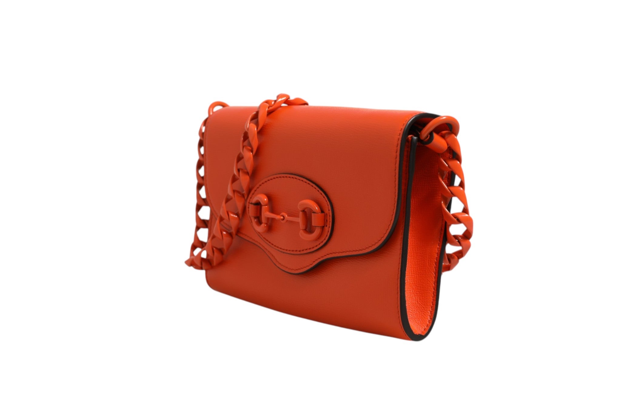 Orange Leather Horsebit 1955 Mini Shoulder Bag