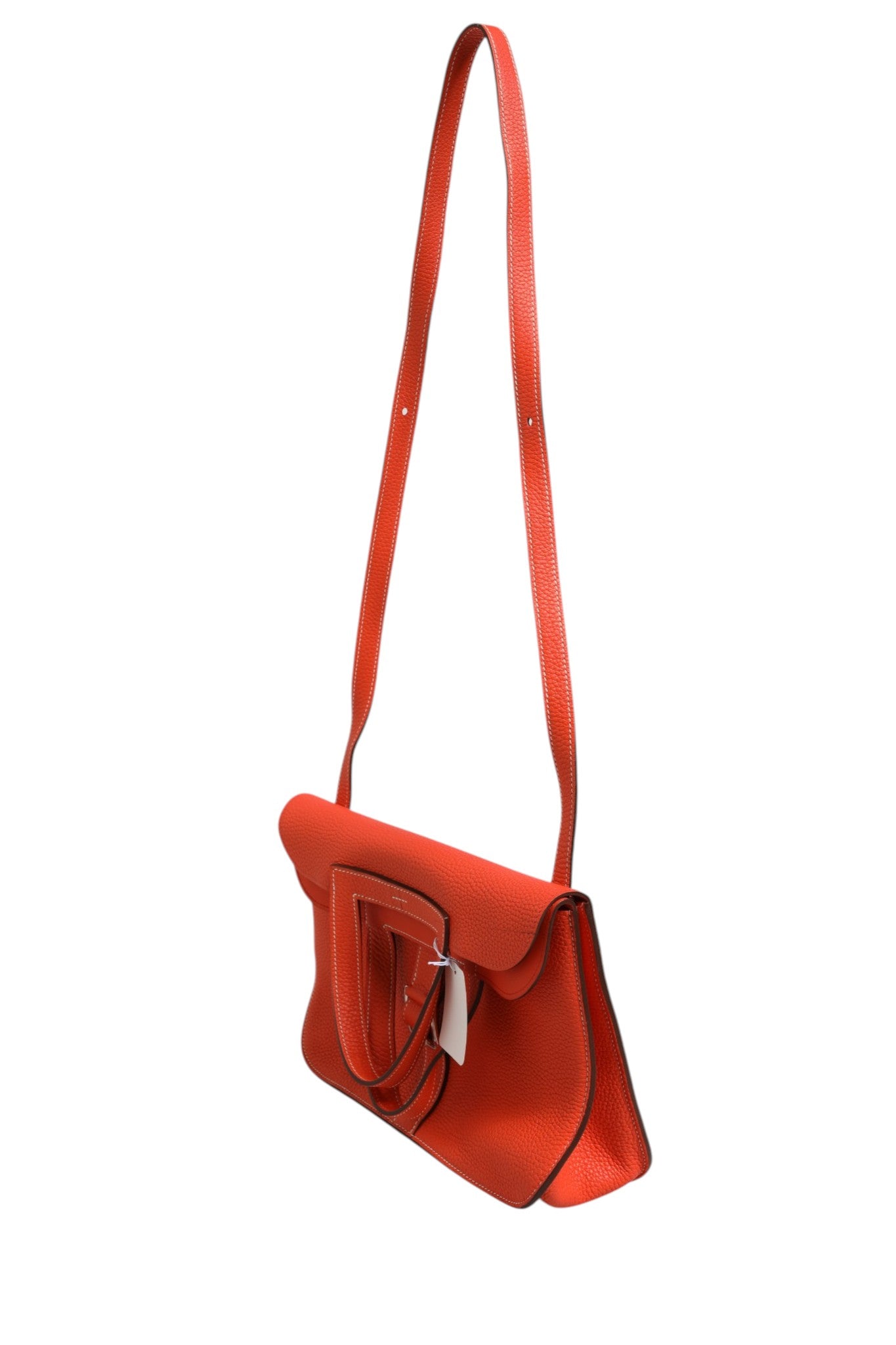 Halzan Orange Rouge Casaque 31 Leather Bag Palladium Hardware