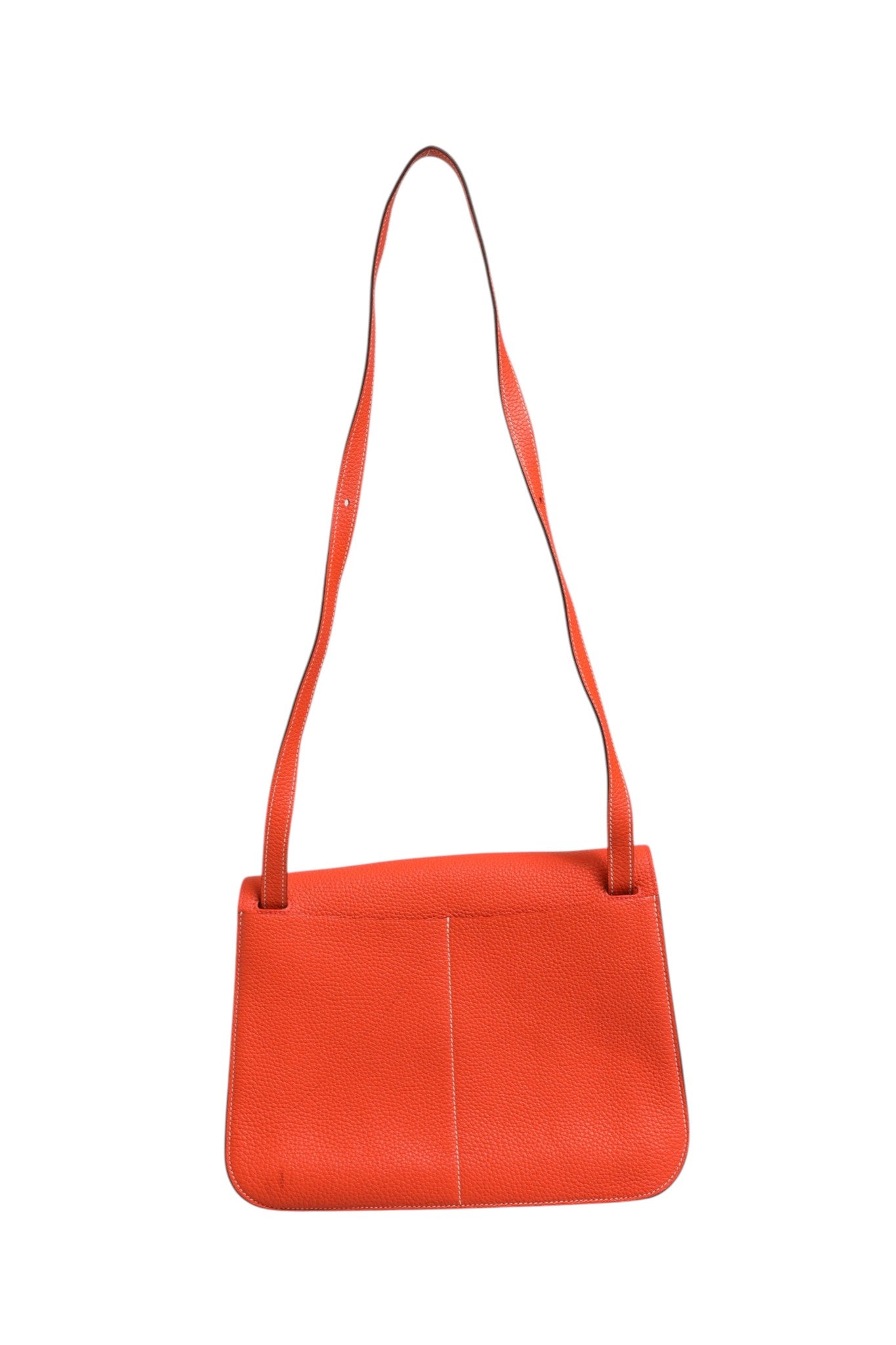 Halzan Orange Rouge Casaque 31 Leather Bag Palladium Hardware