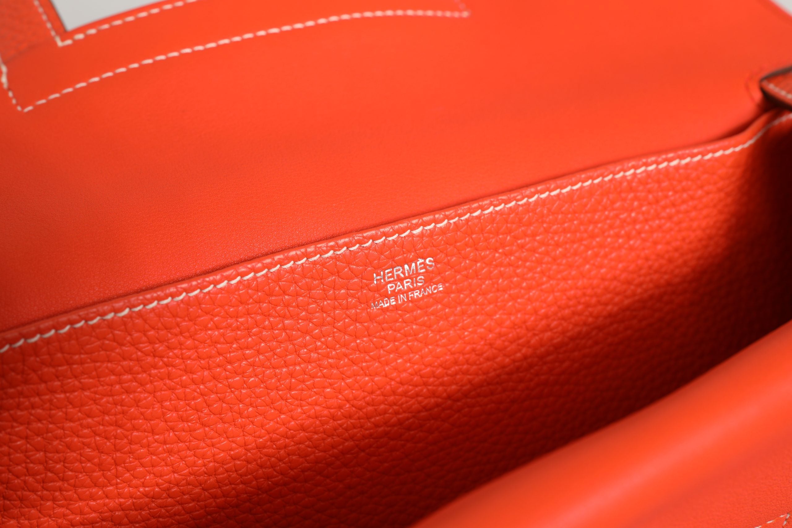 Halzan Orange Rouge Casaque 31 Leather Bag Palladium Hardware