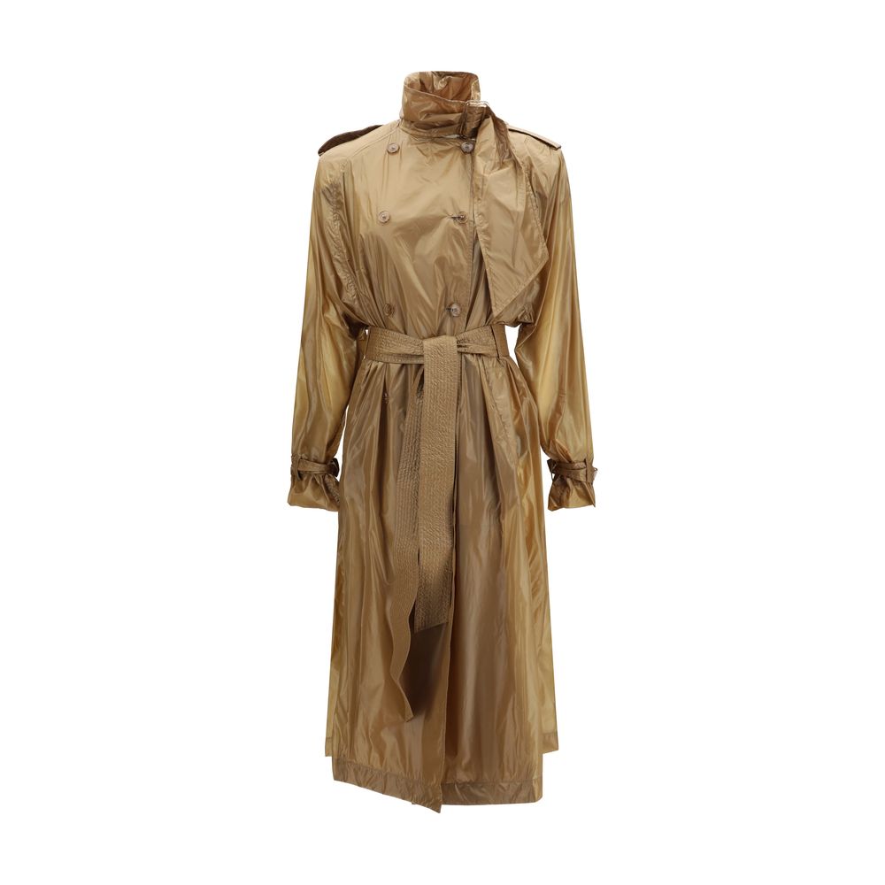 Beiger Trenchcoat aus Synthetik mit Gürtel