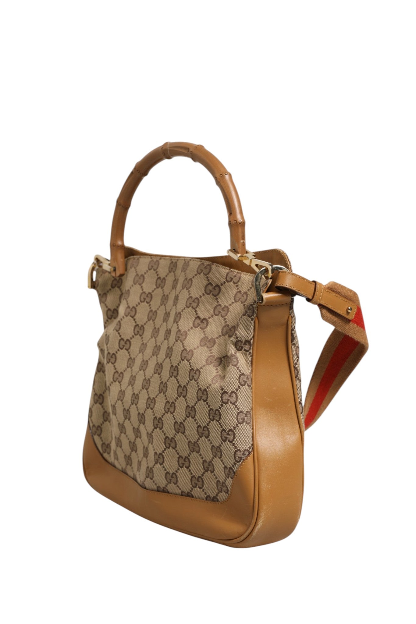 Brown Diana Small Shoulder Bag in Synthetic Canvas