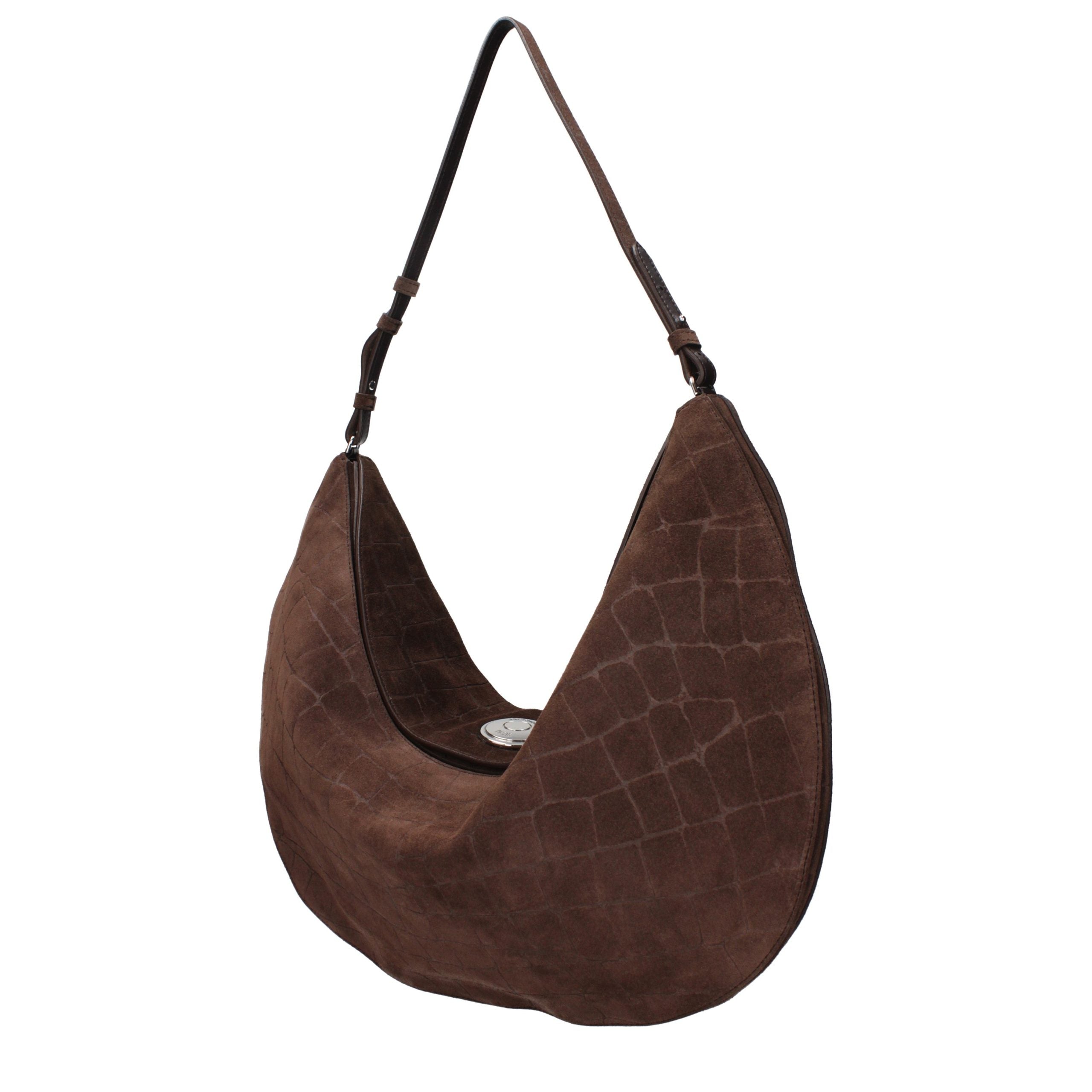 Brown Leather Shoulder Bag with Removable Handle by Jacquemus