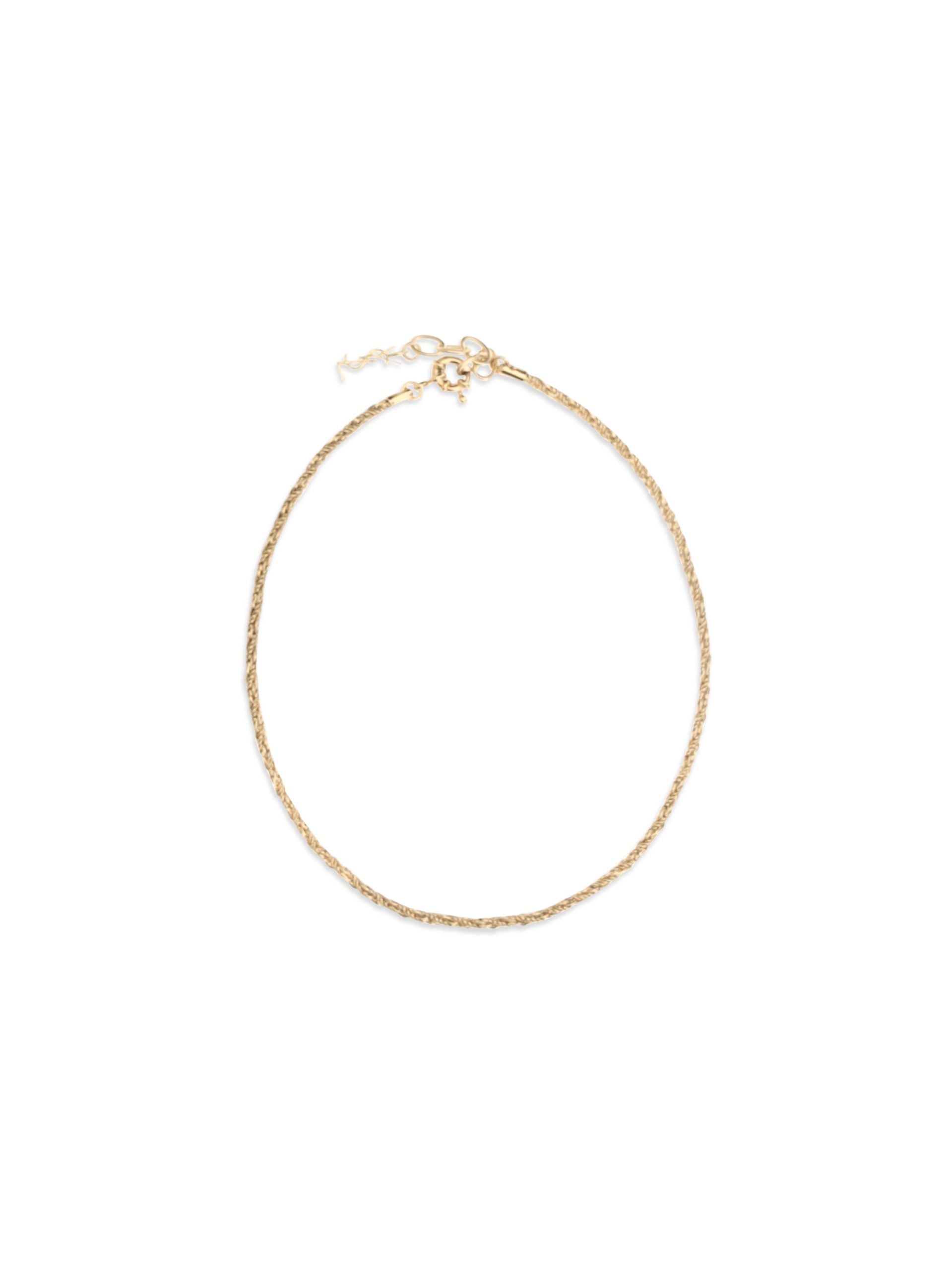 Gold Necklace with Twisted Rope Chain and Cassandre Charm