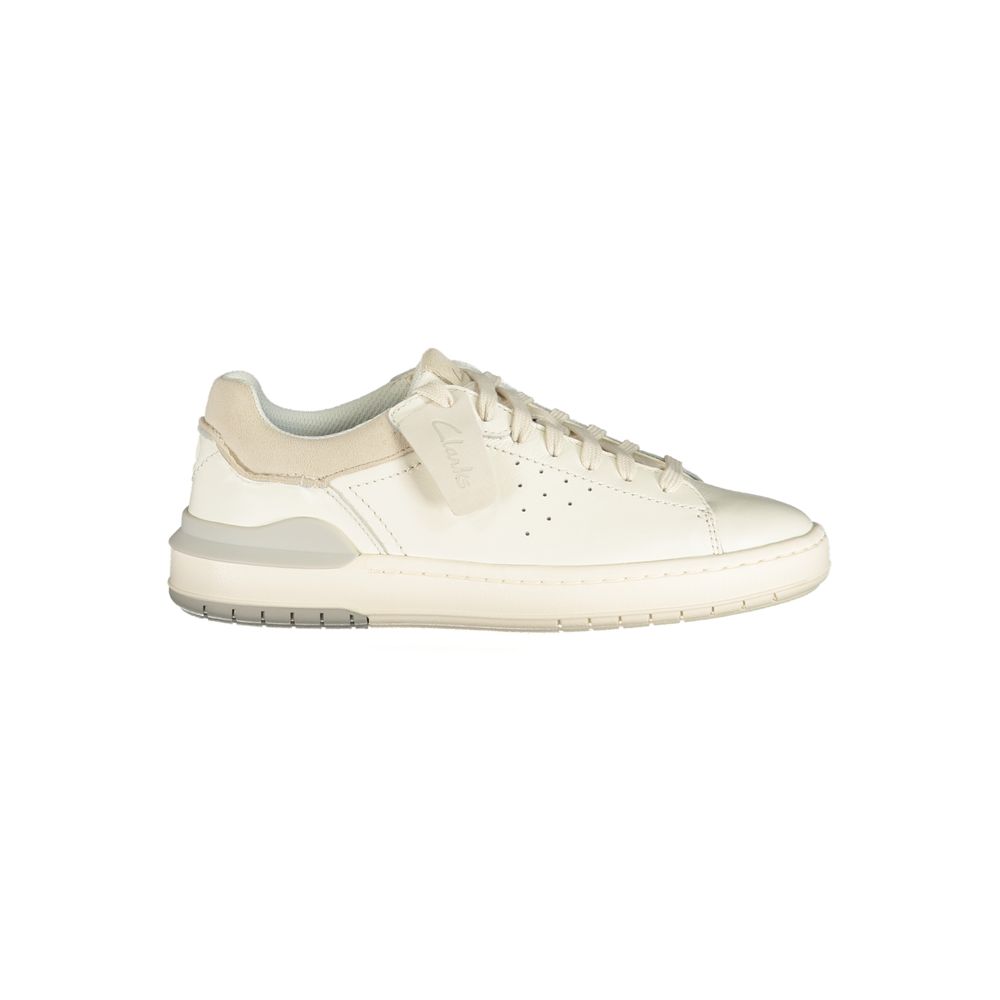 White Leather Men's Sneaker with Removable Footbed