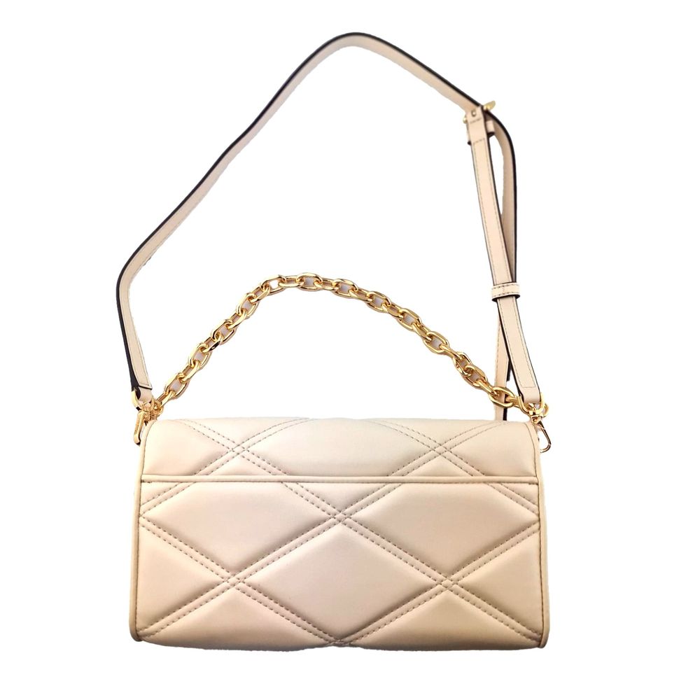 Beige Leather Shoulder Bag Serena by Michael Kors
