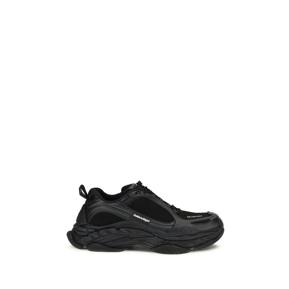 Schwarze synthetische Sportschuhe mit Triple S.2 Design