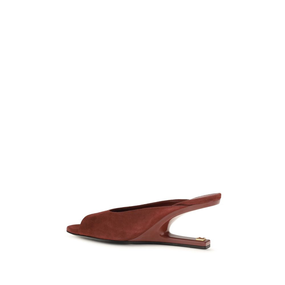 Bordeaux Leather Mules with Sculpted Heel