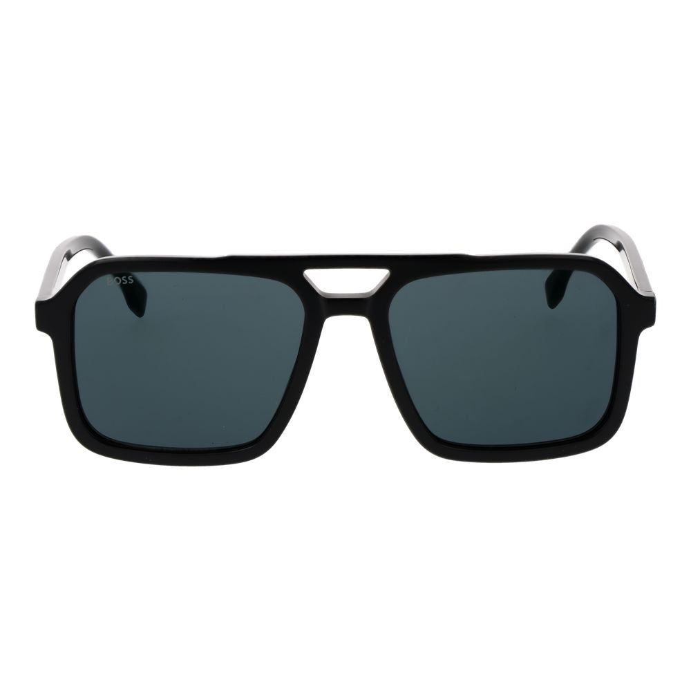 Black Synthetic Sunglasses with Blue Lenses