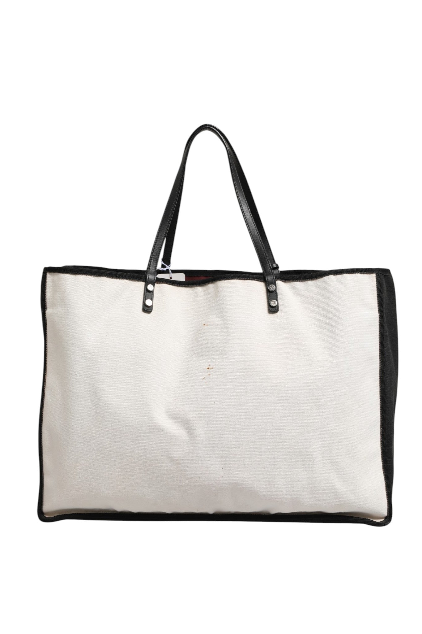Chanel Damen First Shopper-Tasche aus weißem und schwarzem Canvas
