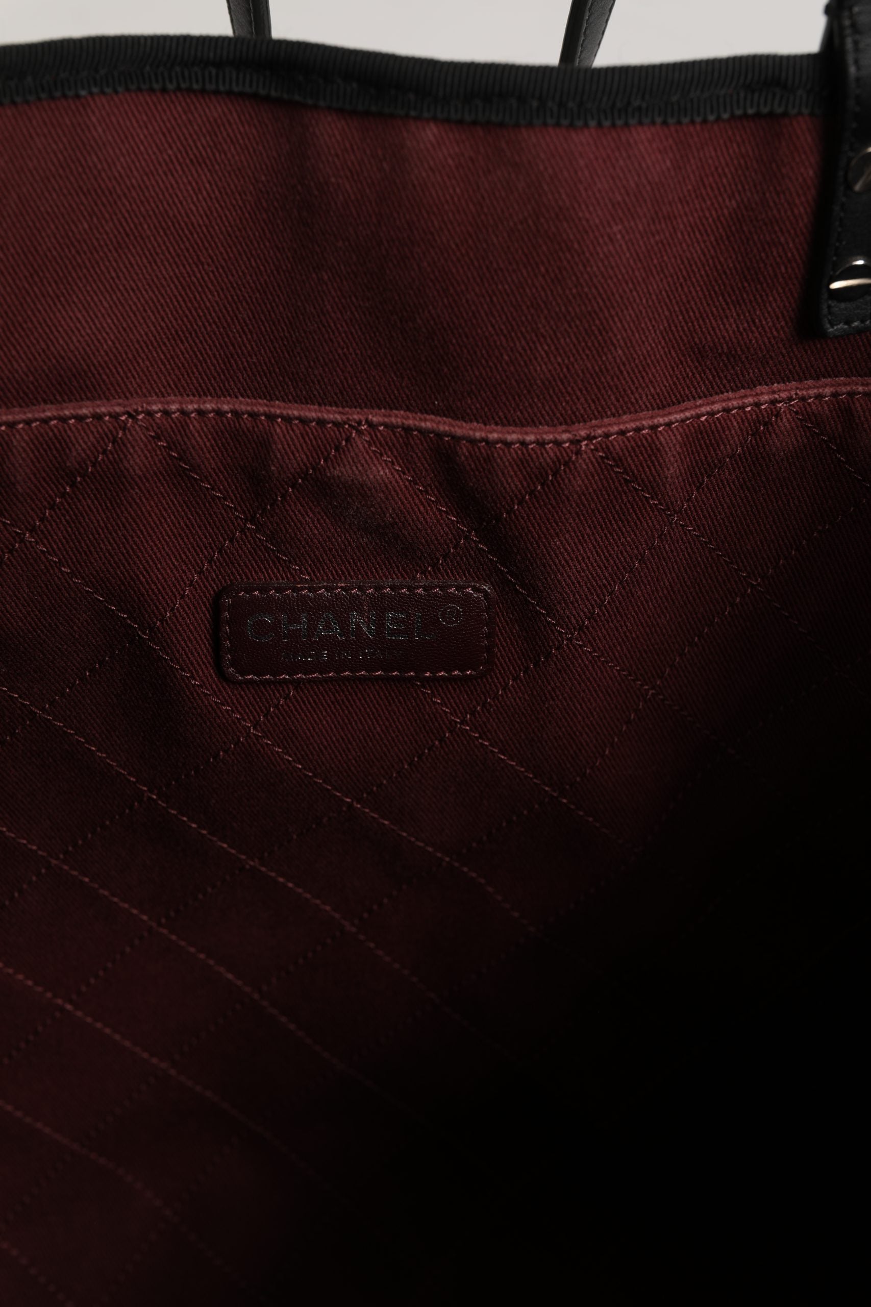 Chanel Damen First Shopper-Tasche aus weißem und schwarzem Canvas