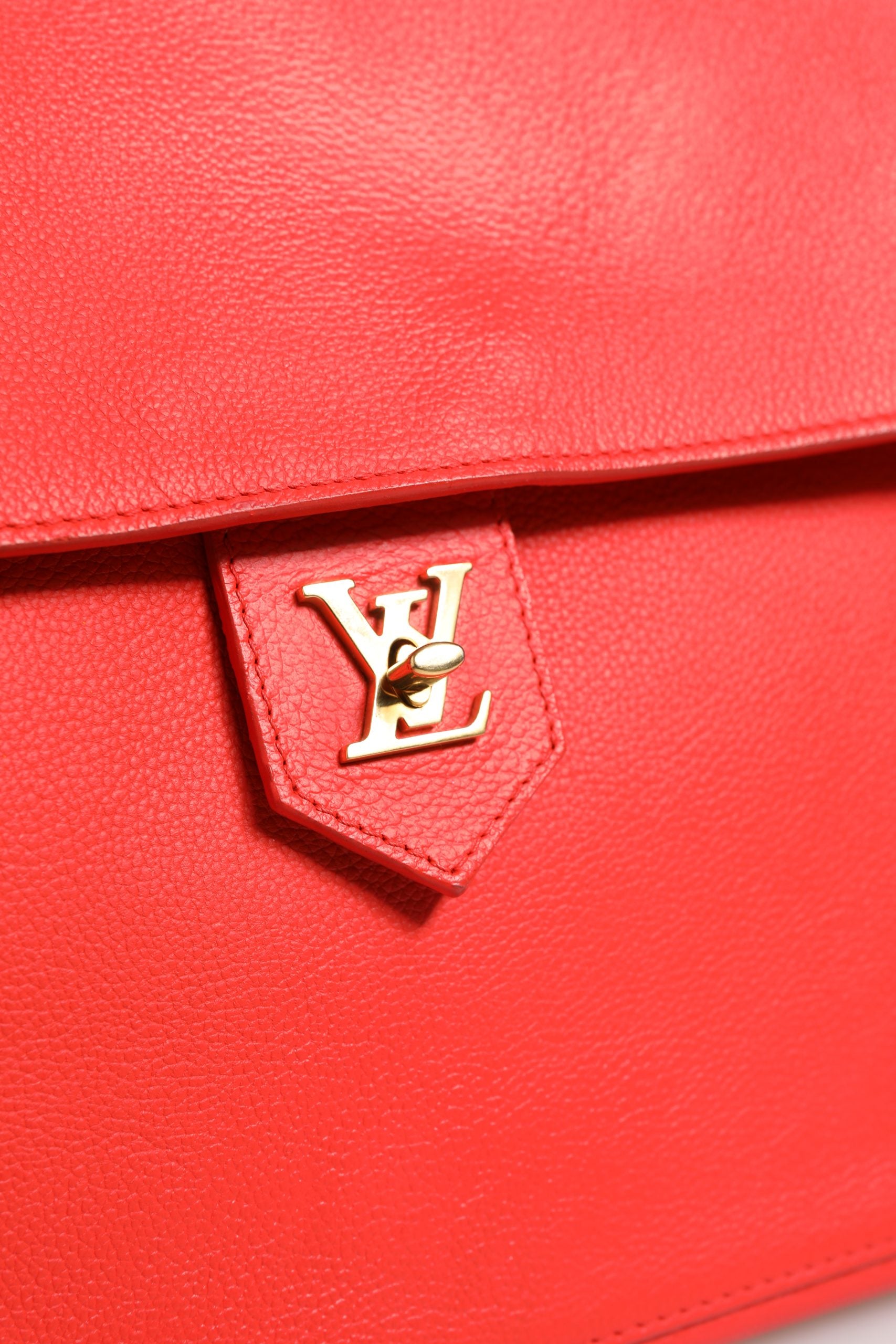 Rote Leder-Shopper „Lockme“