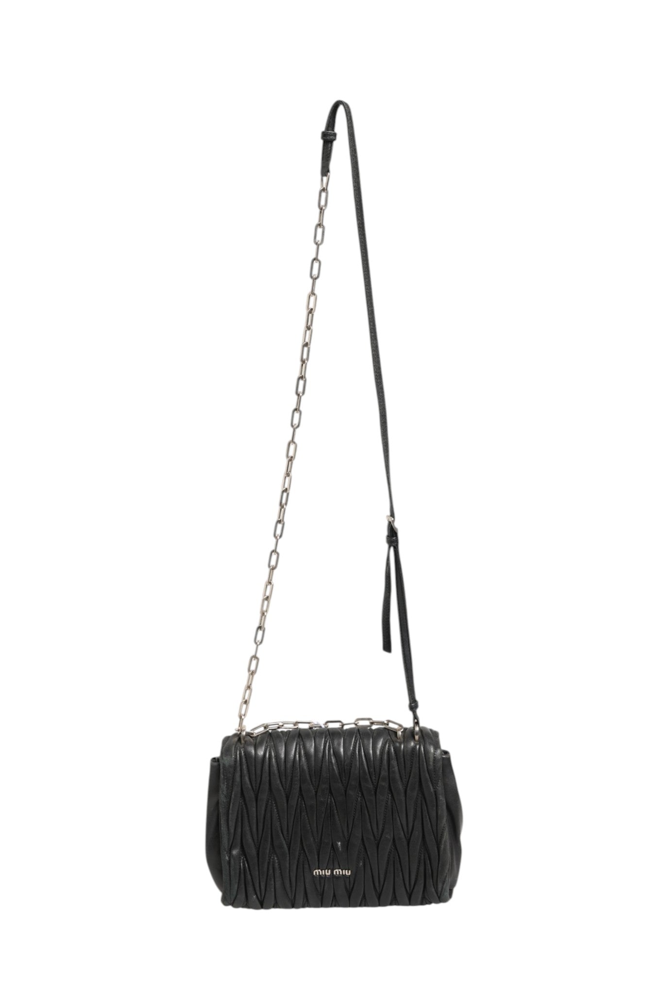 Miu Miu Confidential Schultertasche aus Matelassé-Leder mit Überschlag