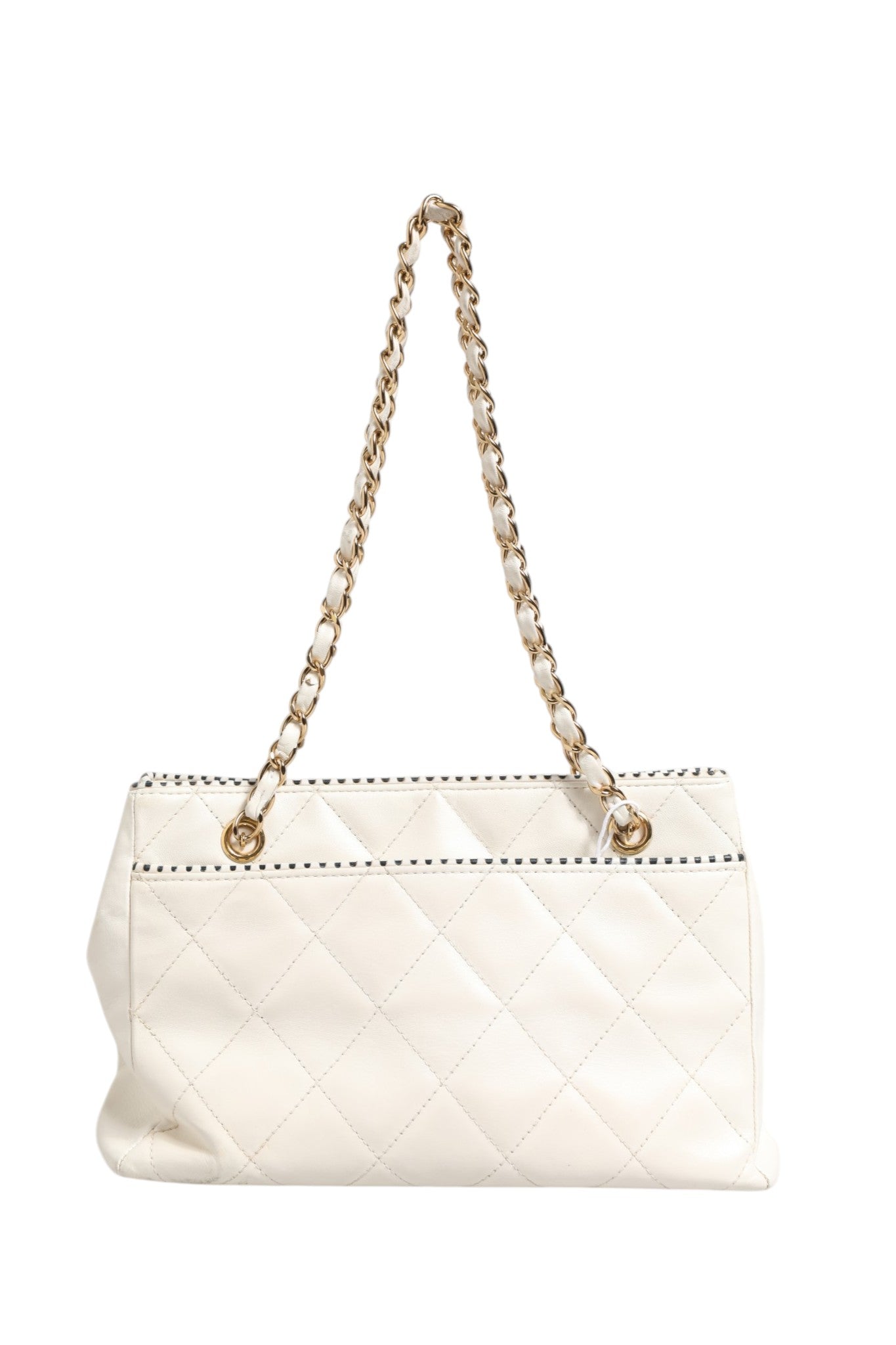 White Leather Quilted Mini Bag 22 by Chanel