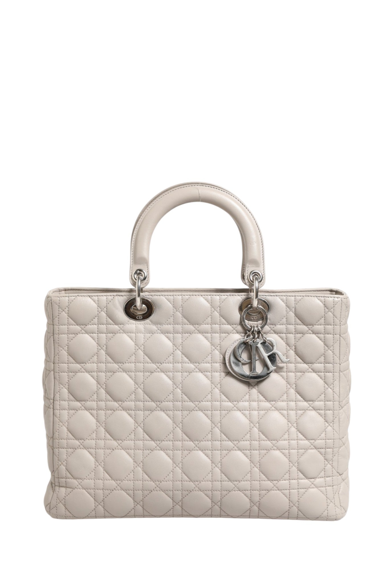 Grey Lady Dior Large Leather Cannage Bag
