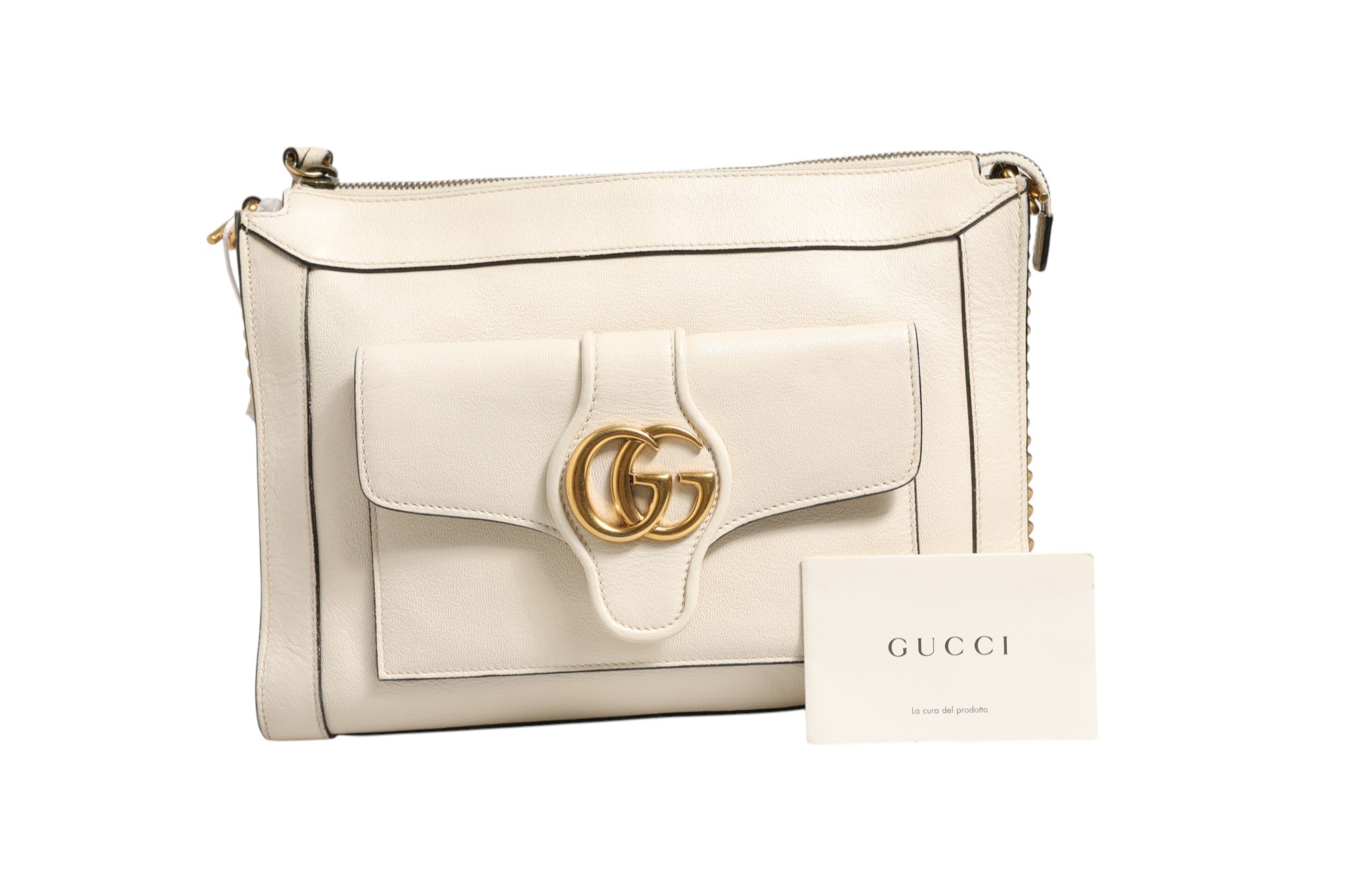Off White Leather Small Crossbody Bag Arli
