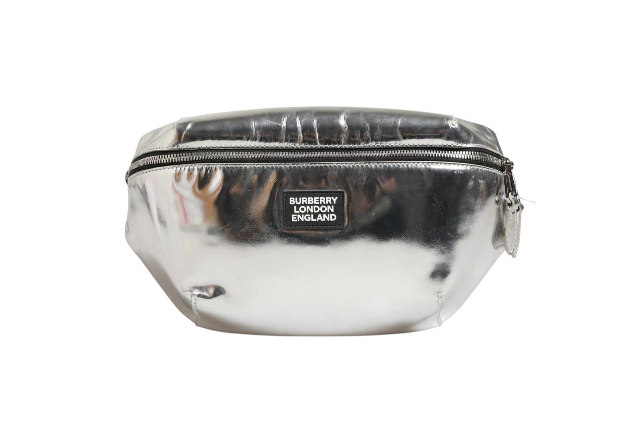 Silver Synthetic Belt Bag 19cm