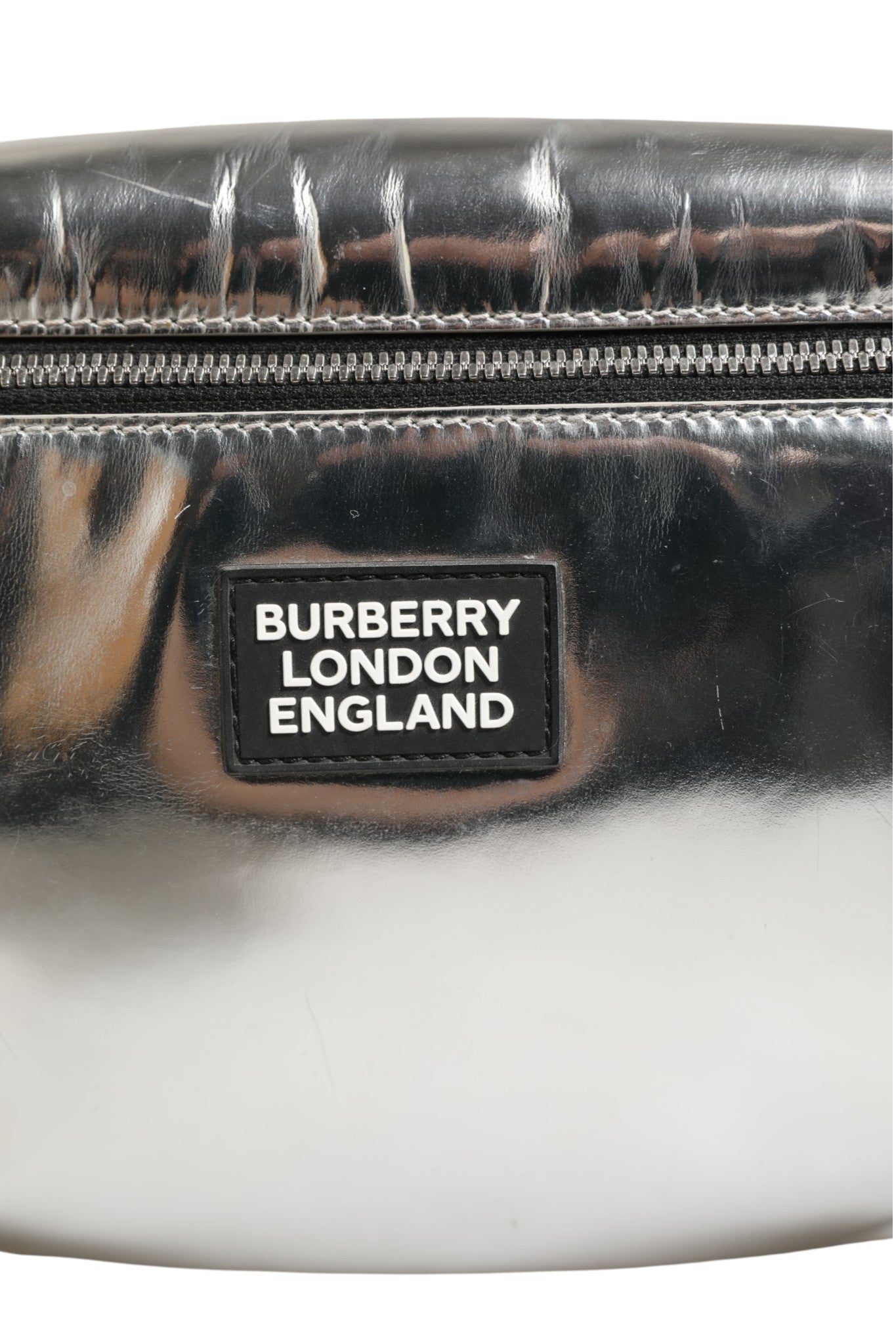 Silver Synthetic Belt Bag 19cm