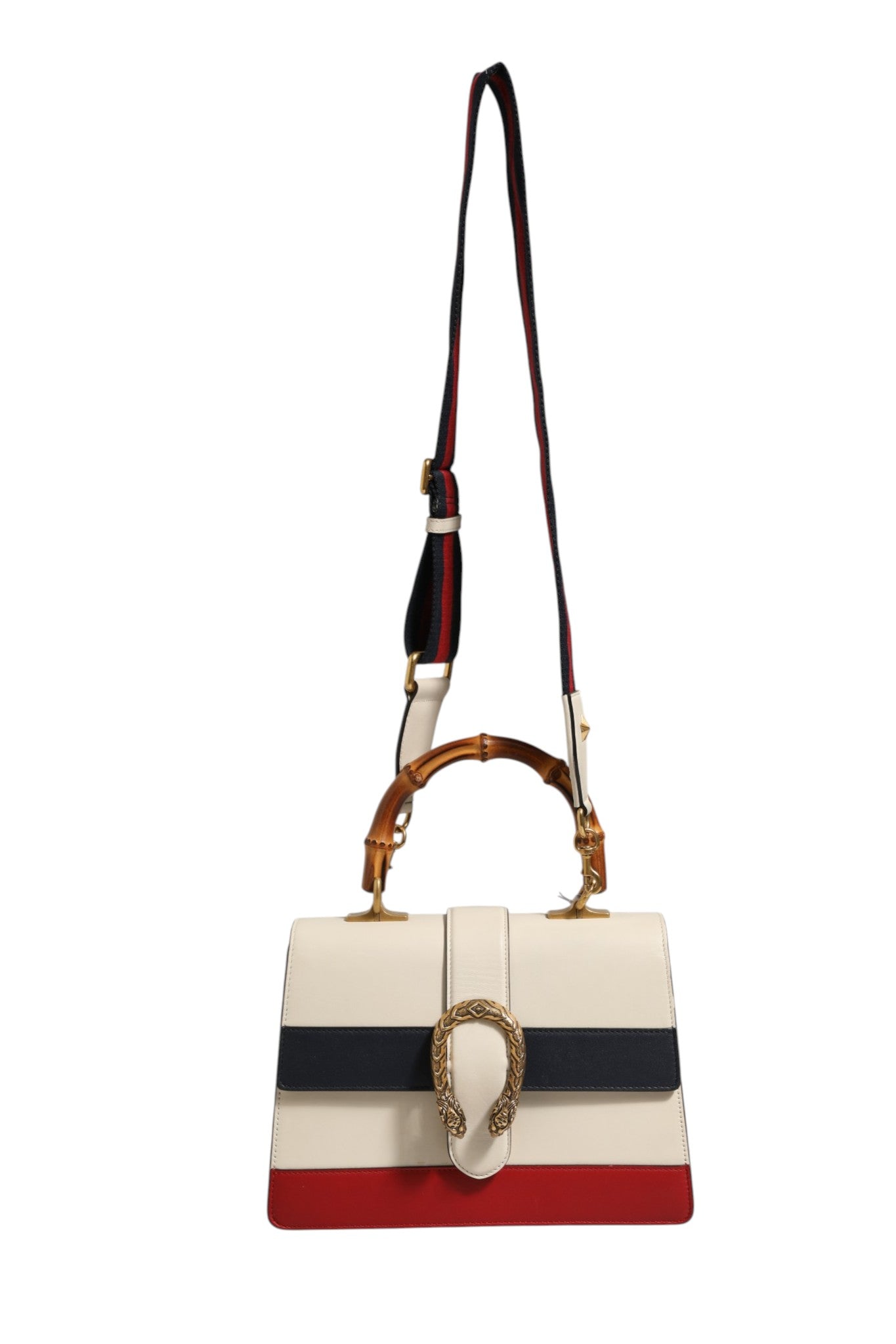 Sac à poignée supérieure en cuir color block Gucci Dionysus Bamboo