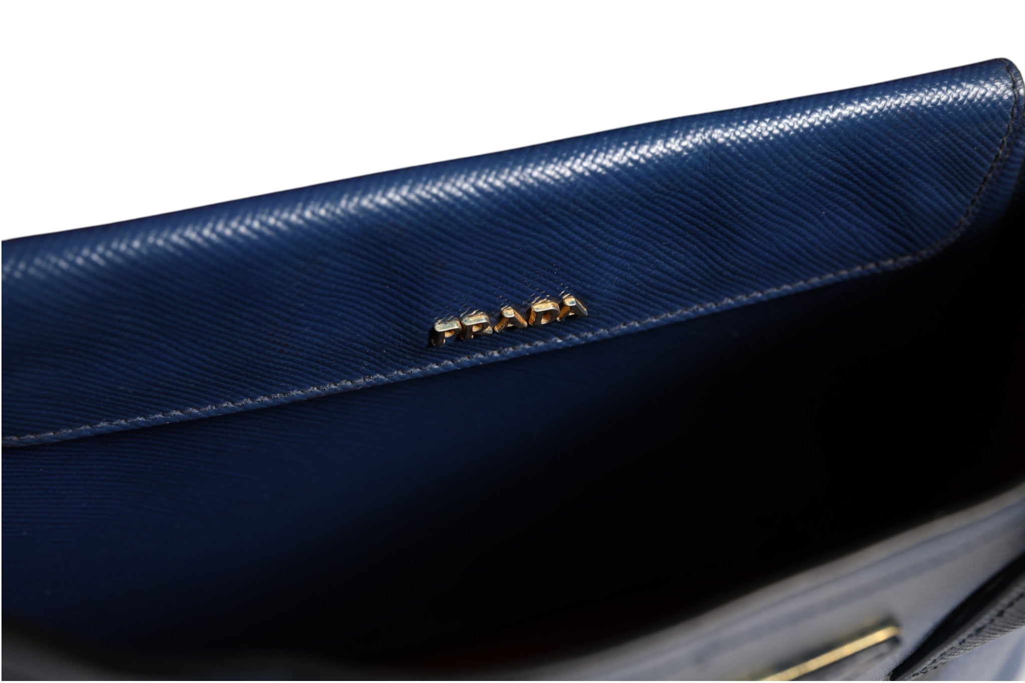 Prada blaue Saffiano Leder 2-Wege-Tasche