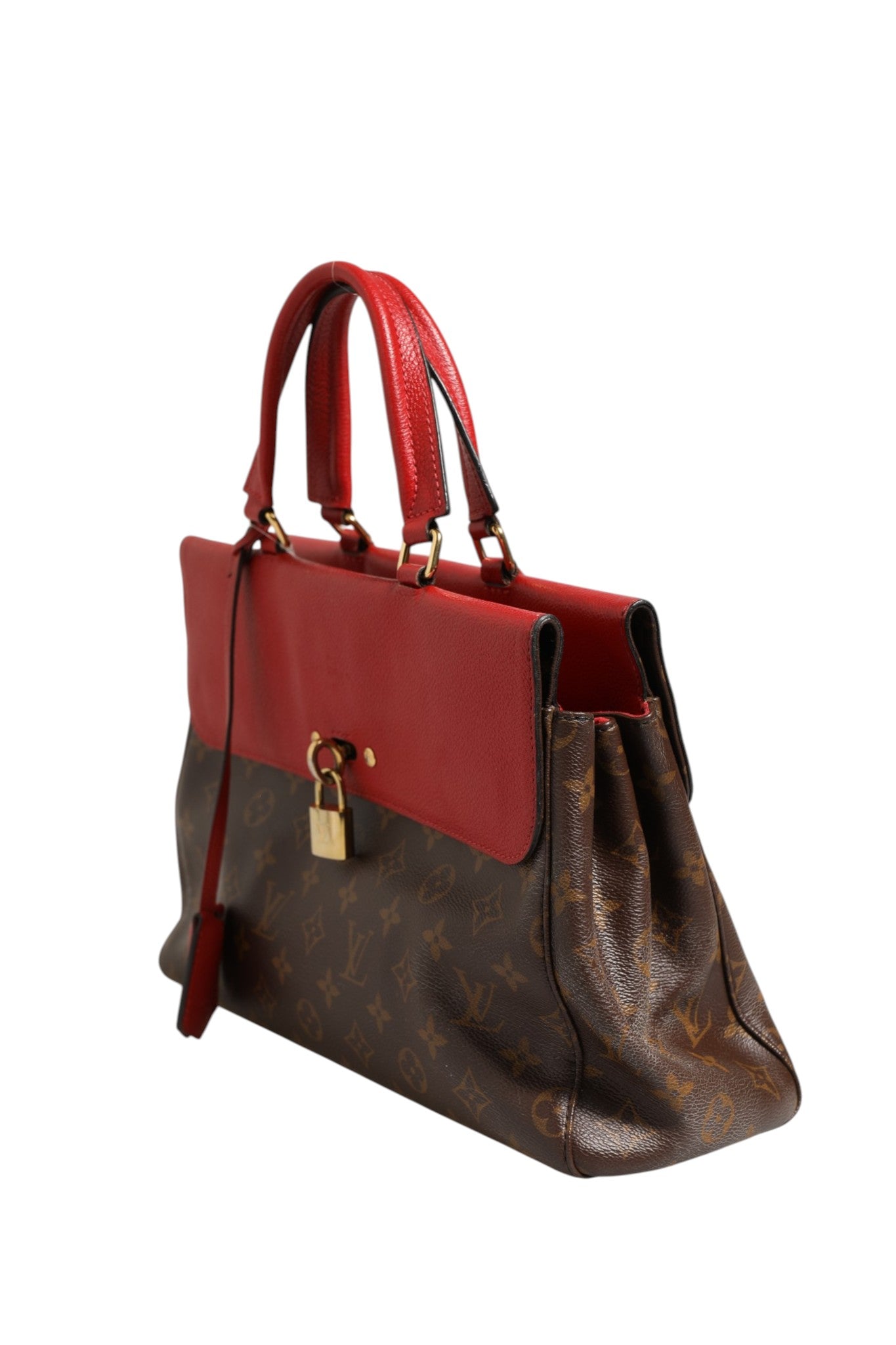 Red Venus Monogram Synthetic 2-Way Bag