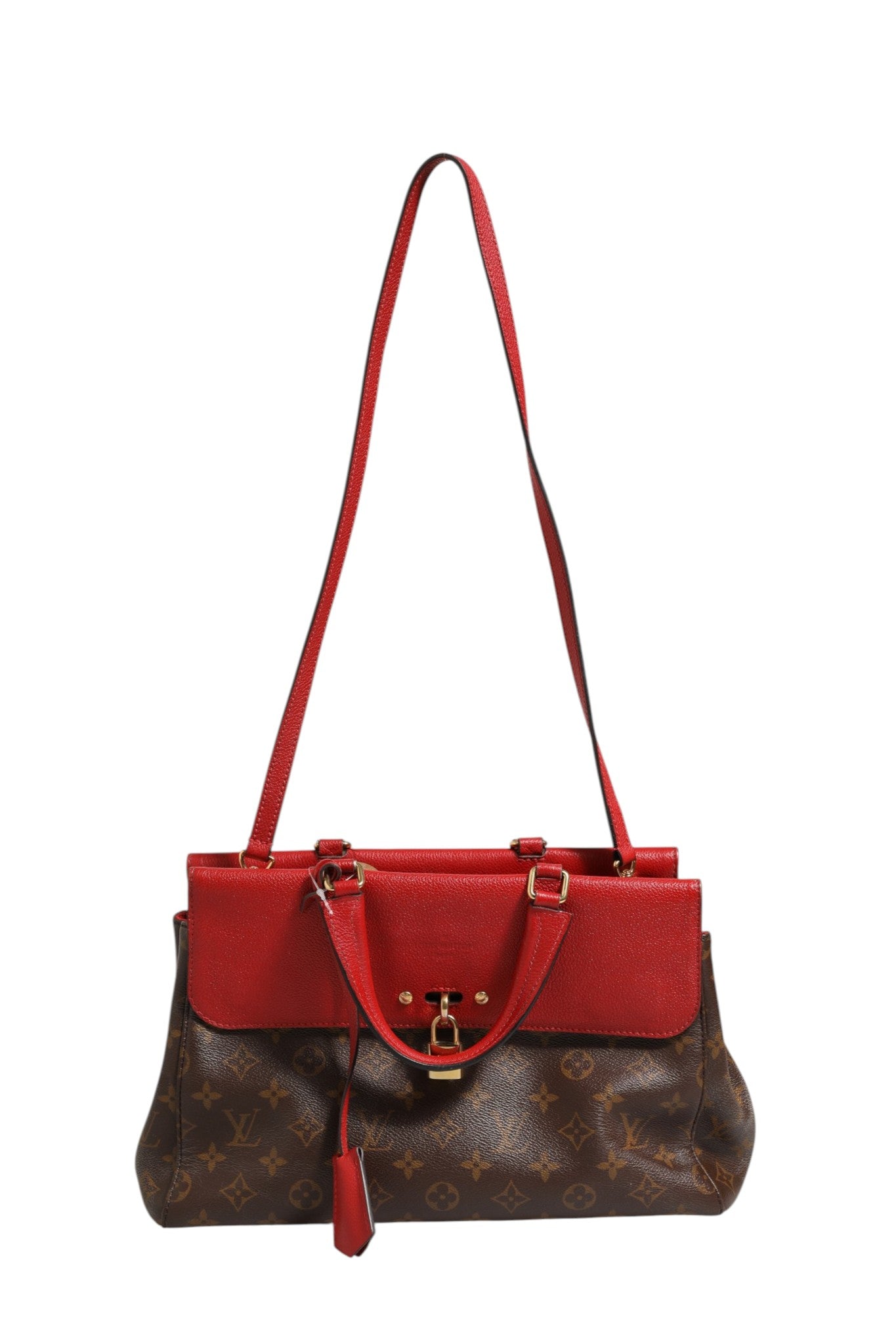 Red Venus Monogram Synthetic 2-Way Bag