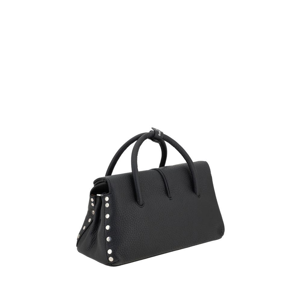 Black Leather Dotta Centauro Shoulder Bag with Studs