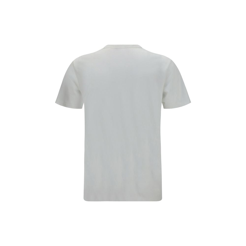 White Cotton T-Shirt with Kenzo Tulip Embroidery