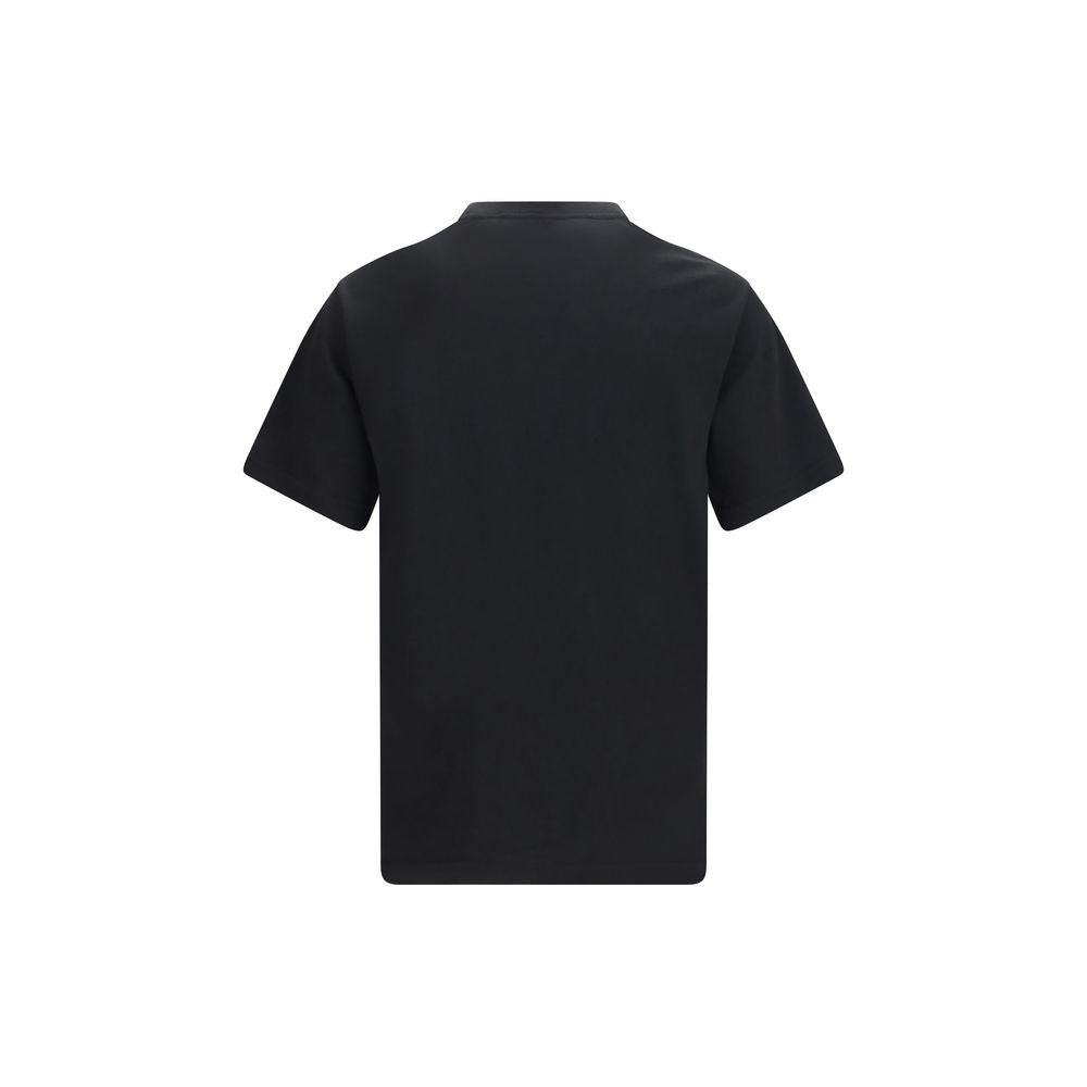 Schwarzes Baumwoll-T-Shirt mit gesticktem Kenzo-Logo