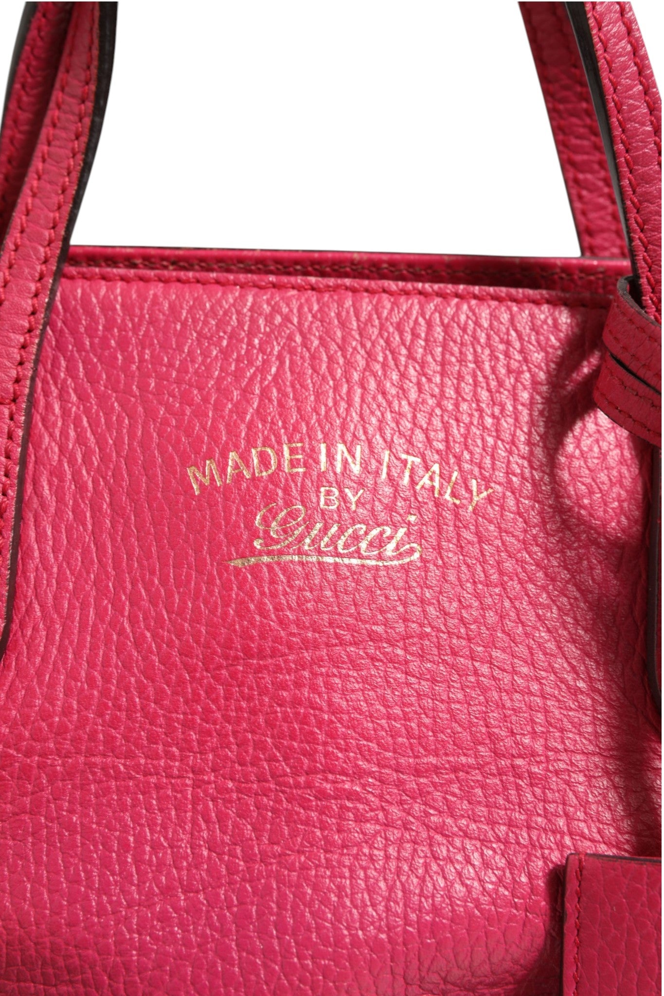 Fuchsia Pink Leather 2Way Swing Tote Bag