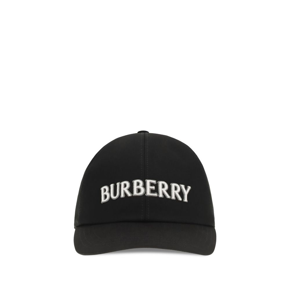 Schwarze Baseballkappe aus Baumwolle mit gesticktem Logo von Burberry