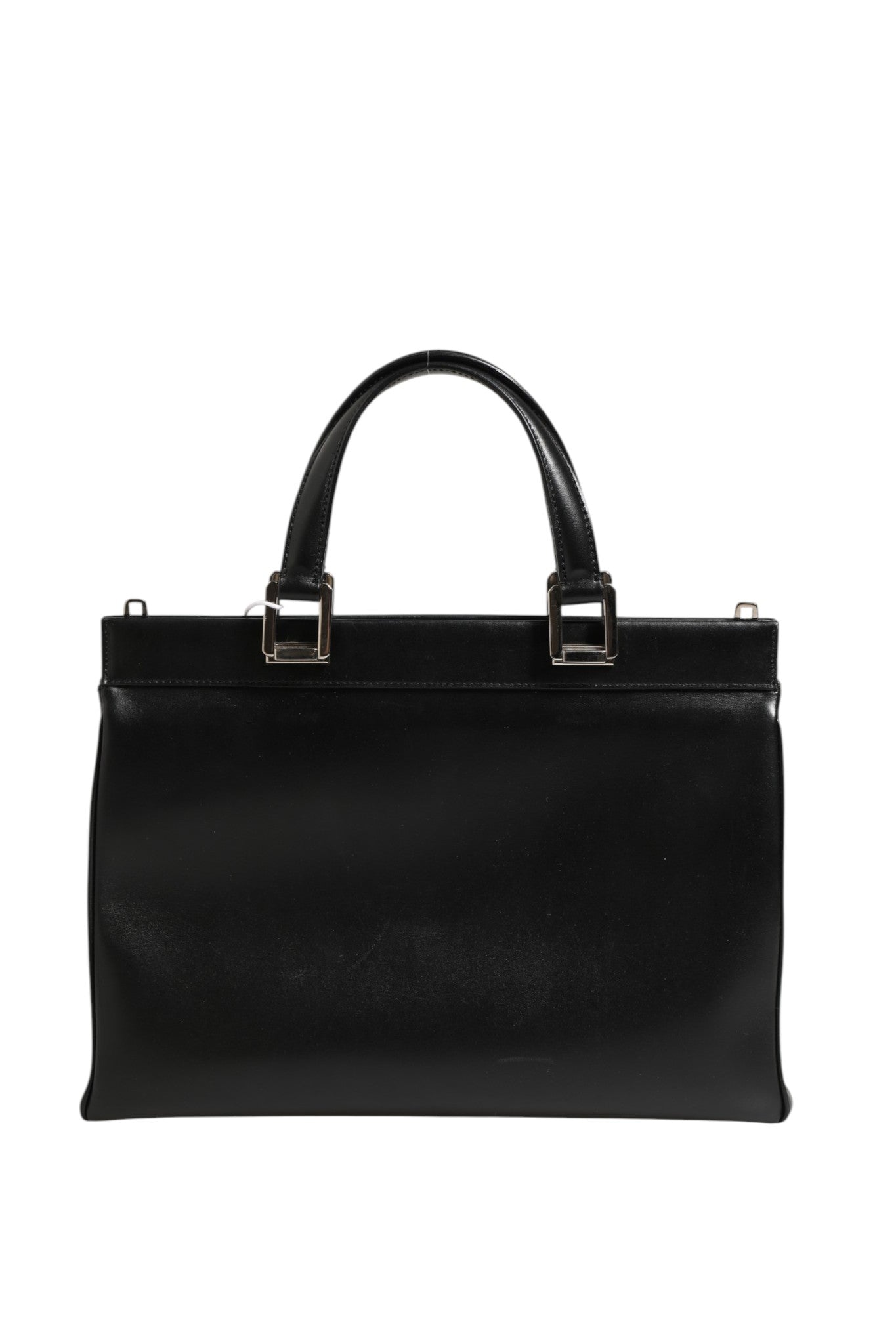 Black Leather Zumi Medium Top Handle Bag