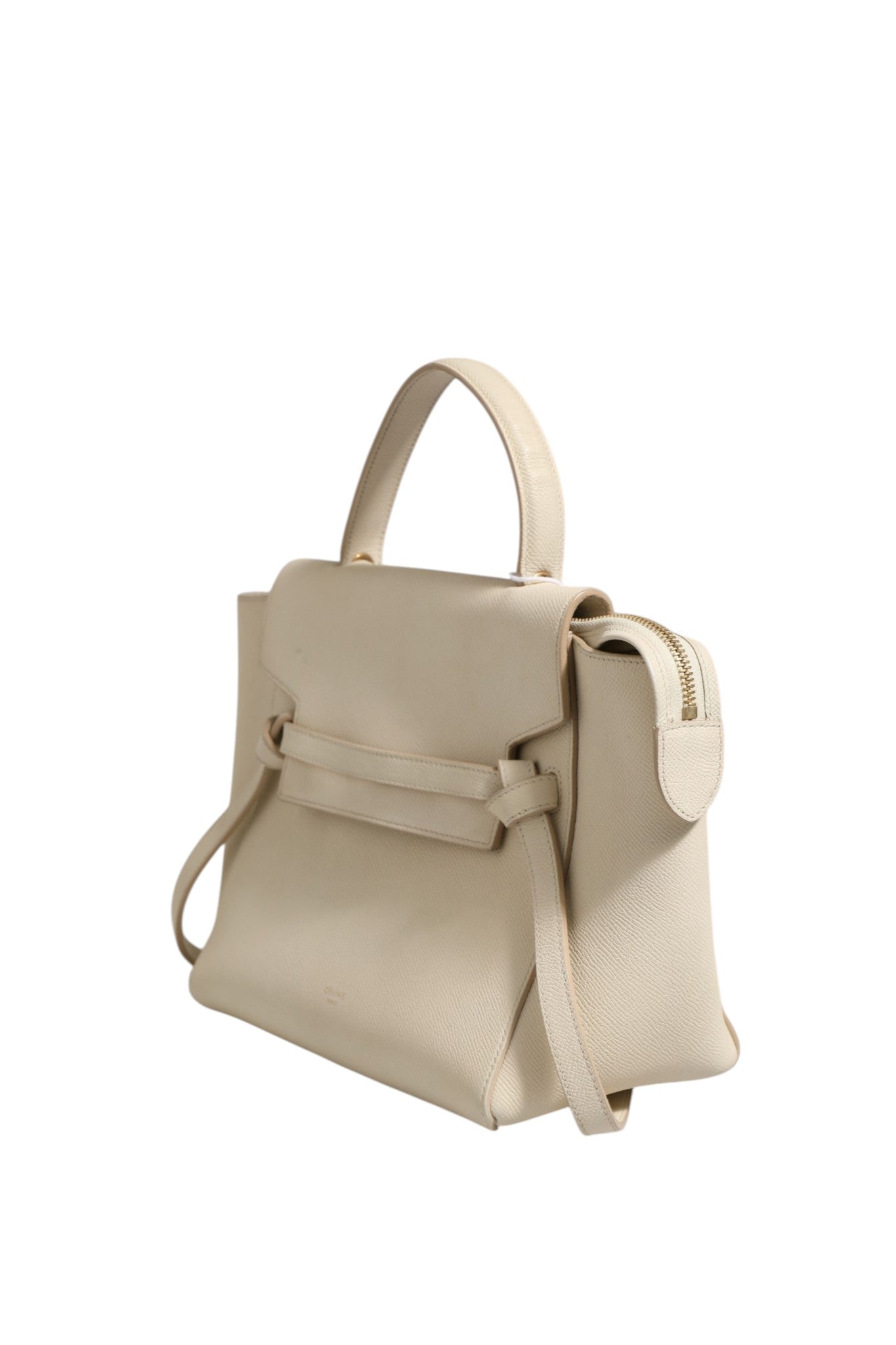 Chalk Leather Nano Belt Bag with Strap