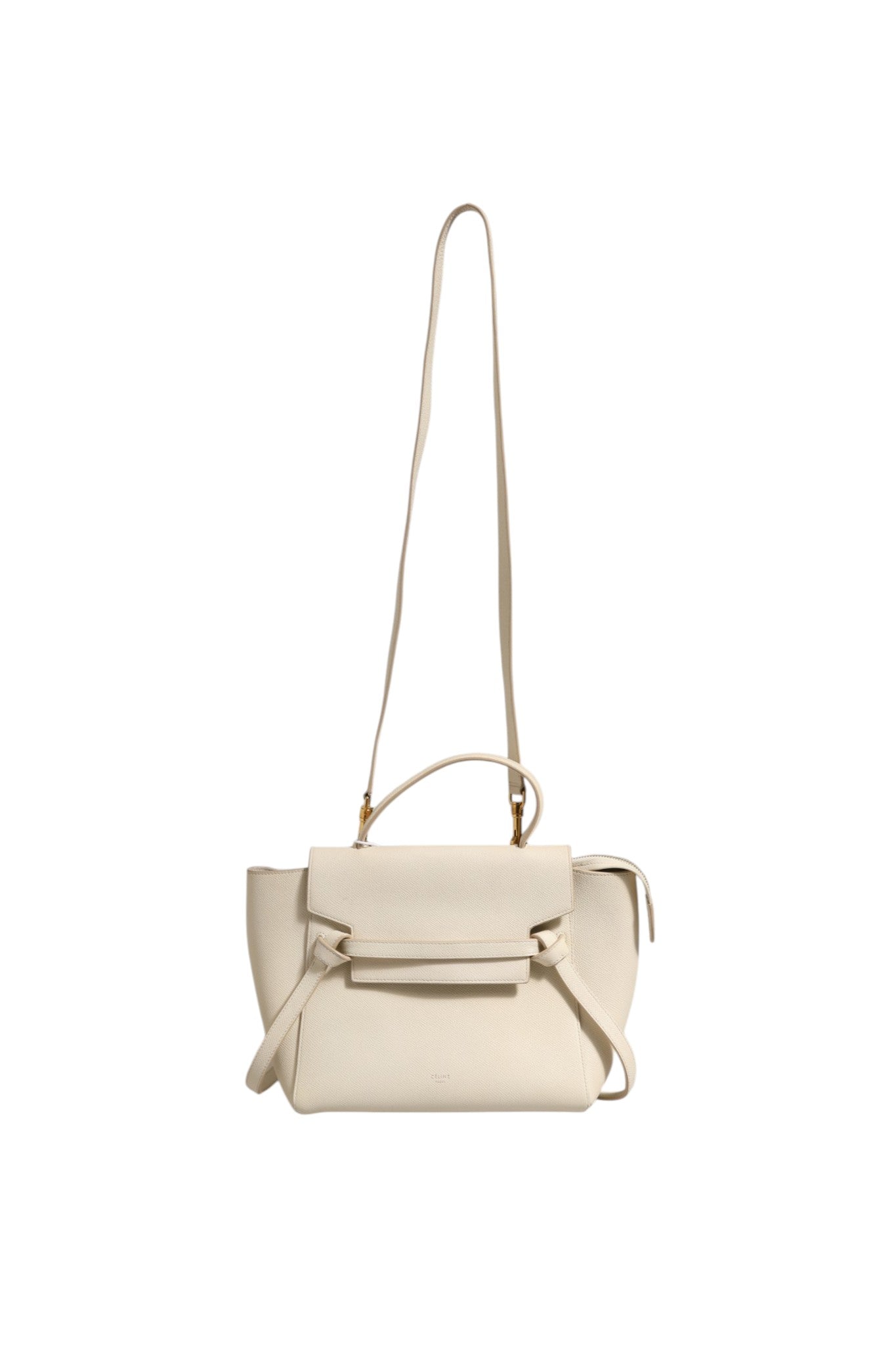 Chalk Leather Nano Belt Bag with Strap