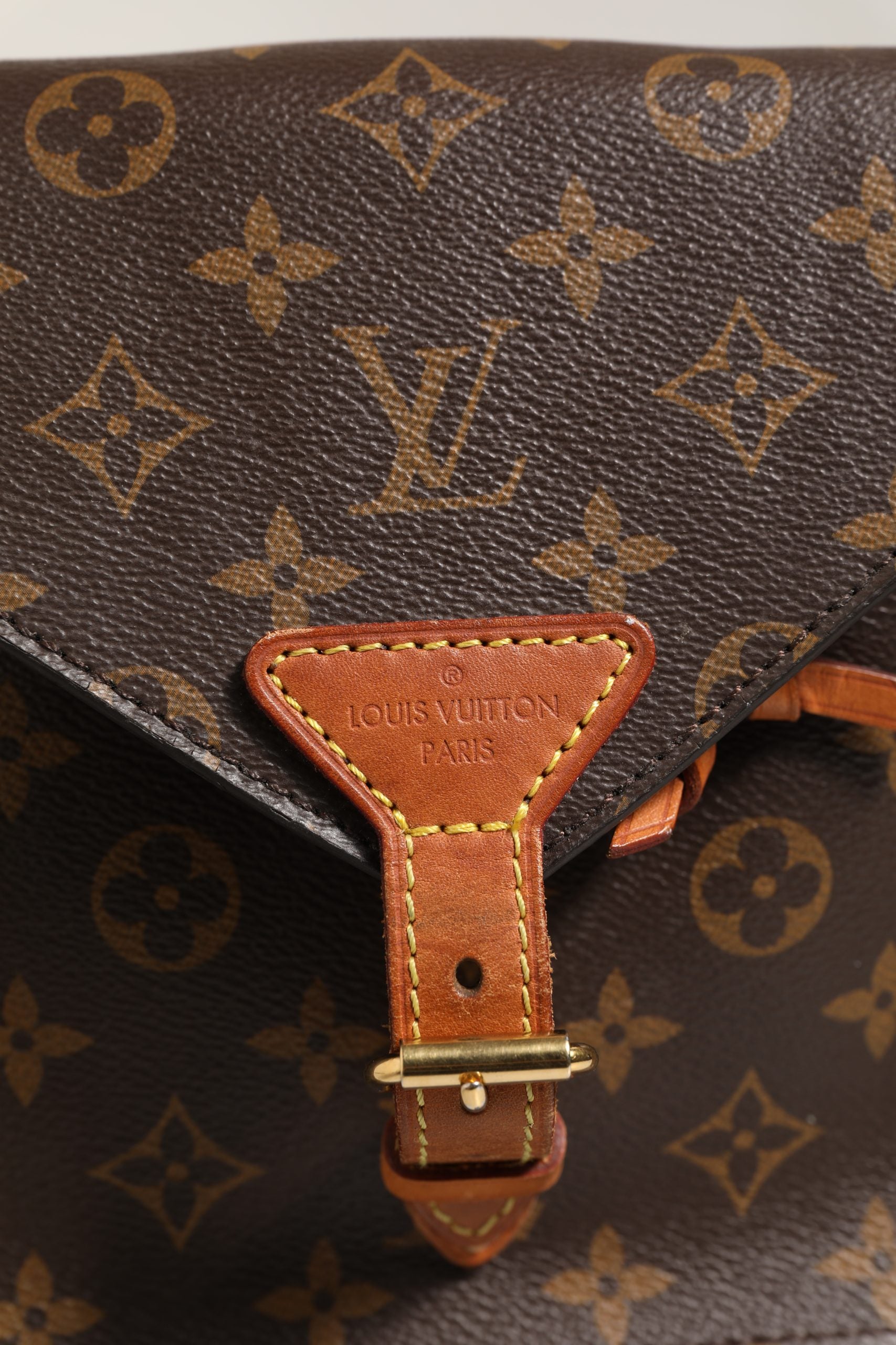 Monogram Leather Montsouris Canvas Backpack