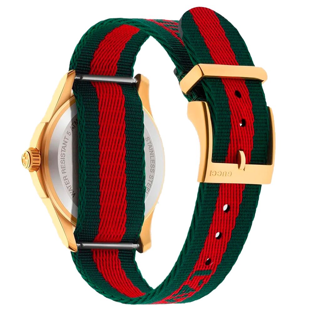 Multicolor Synthetic Bracelet Watch with Gold Case