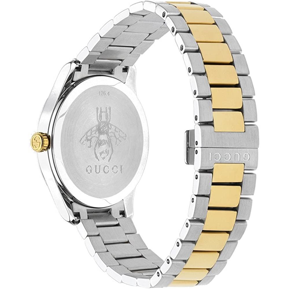 Silver Dress Watch with Gold Dial and Strap