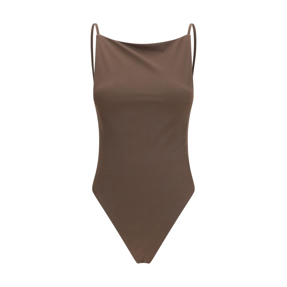 Jacquemus Brown One-Piece Swimsuit