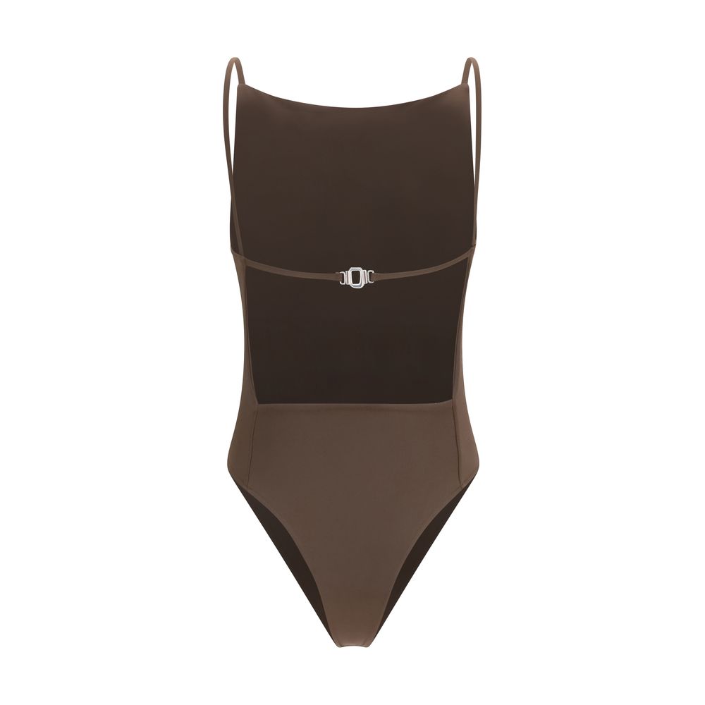 Jacquemus Brown One-Piece Swimsuit