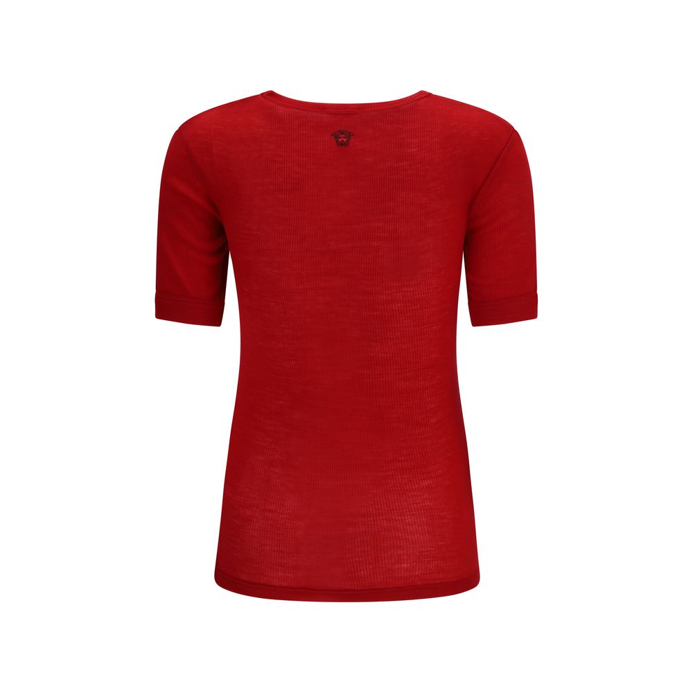 Multicolor Wool T-Shirt with Aries Embroidery