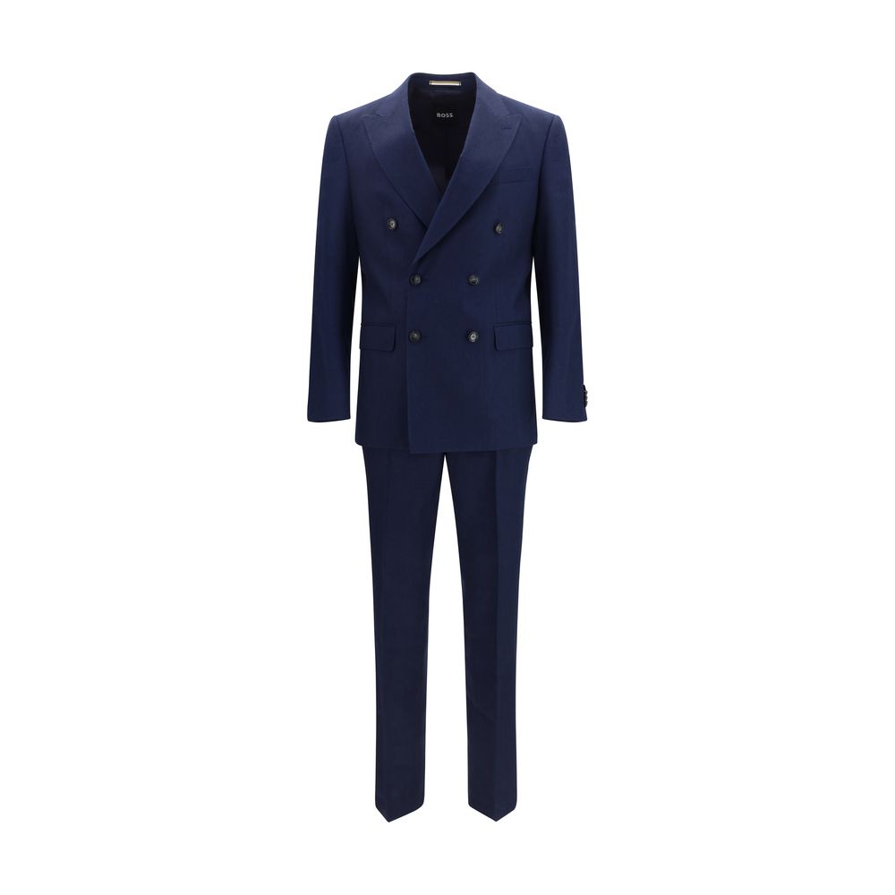Hugo Boss Black Blue Linen Two-Piece Suit