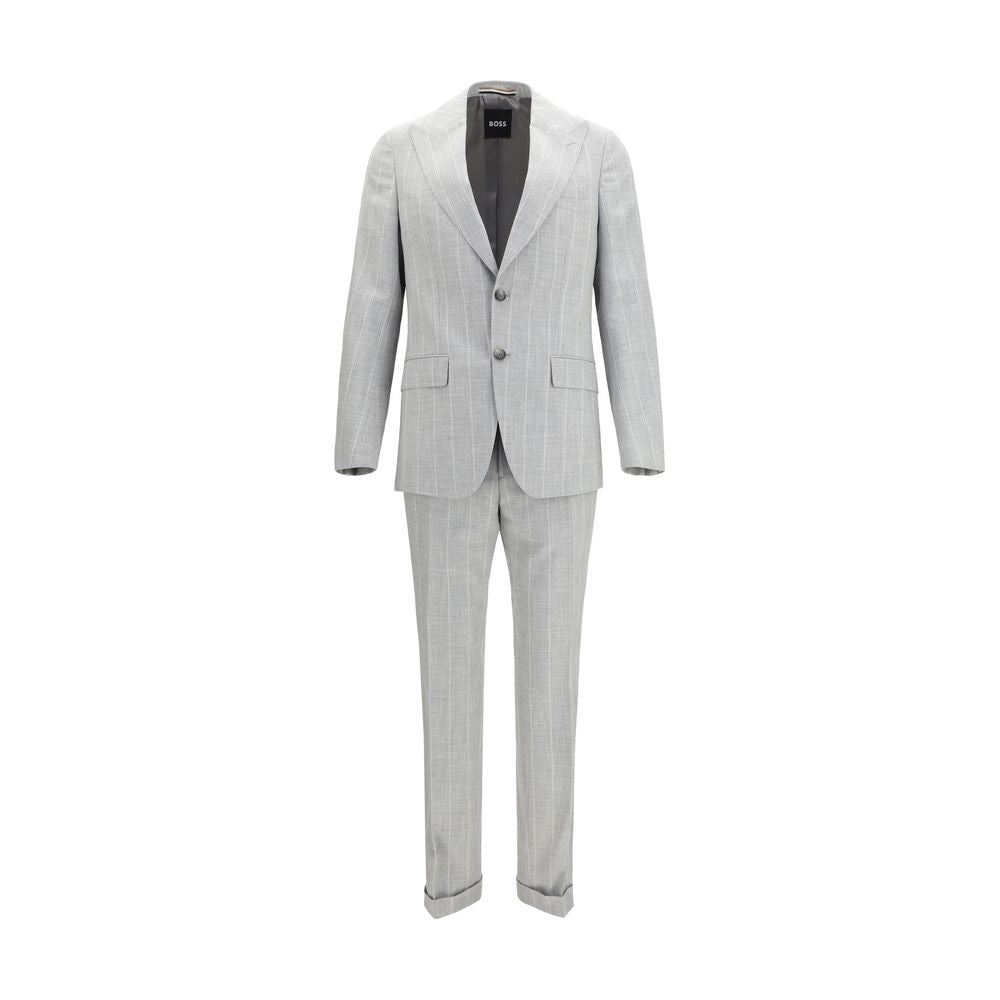 Hugo Boss Black Gray Cotton Two-Piece Suit