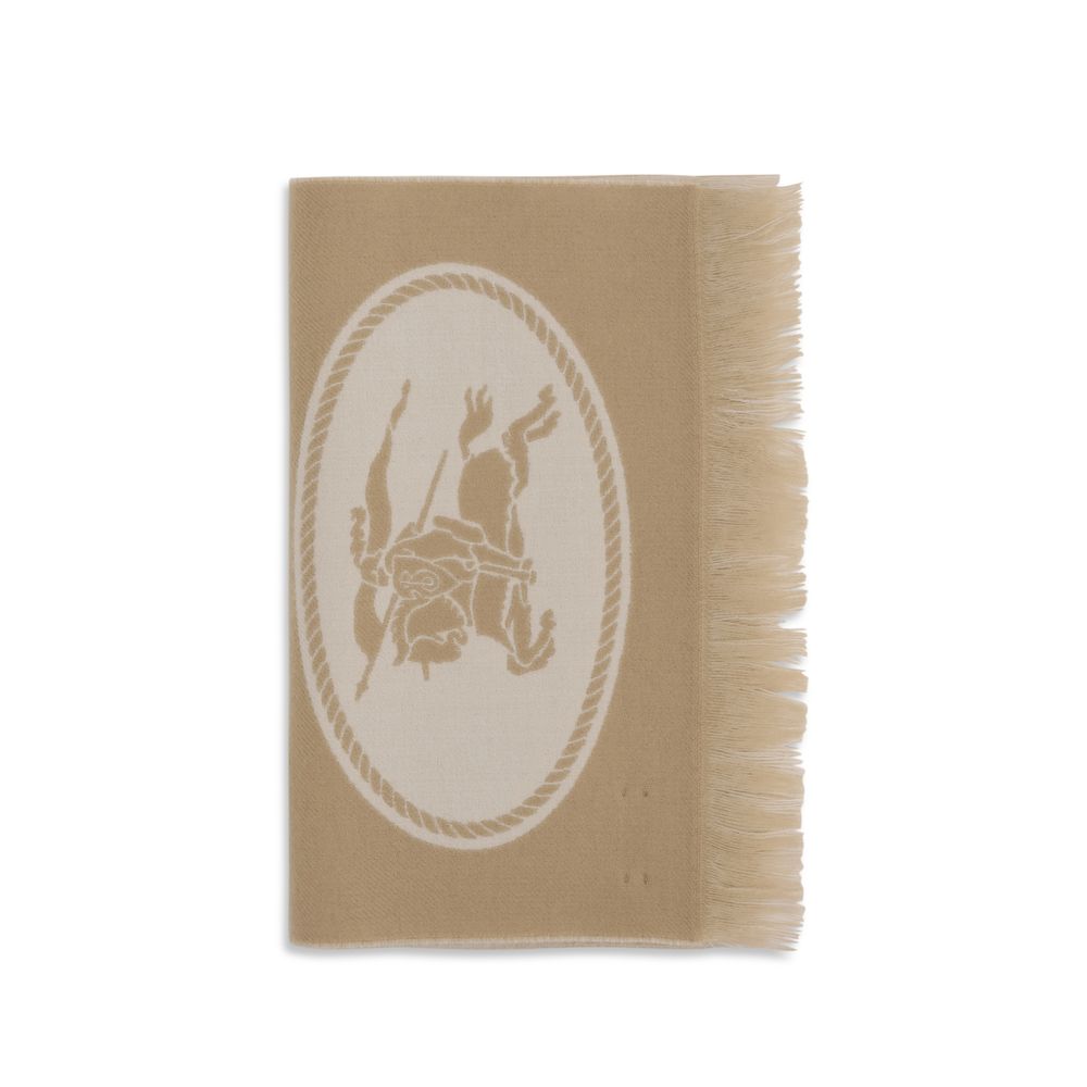 Beigefarbener Schal aus Wolle von Burberry mit Jacquard-Logo