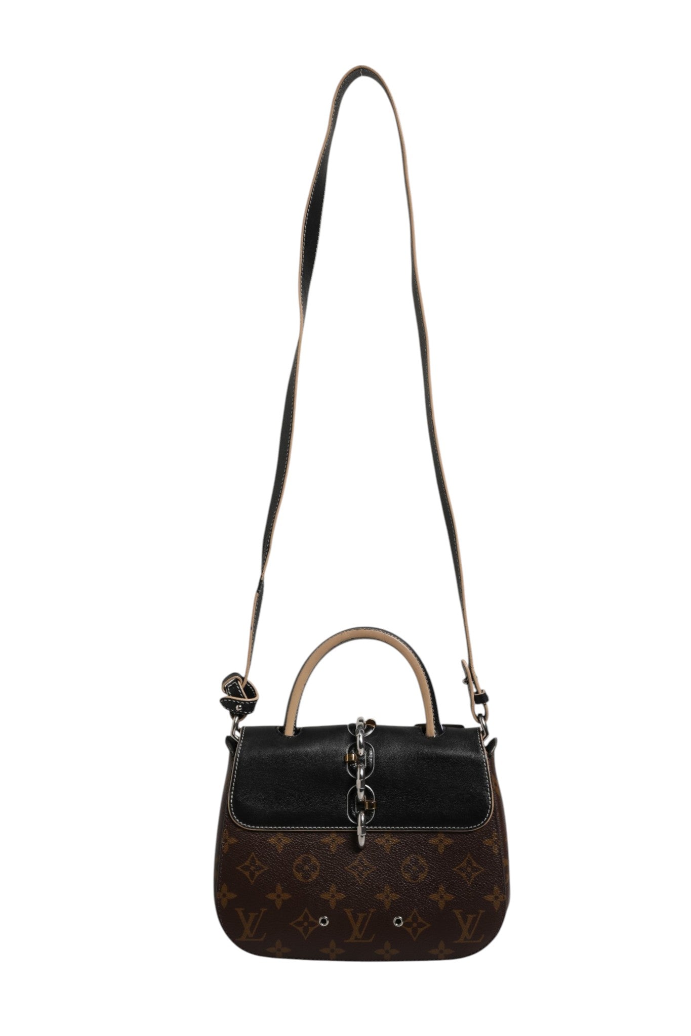 Louis Vuitton Monogram Chain It Bag PM aus Kalbsleder, Schwarz
