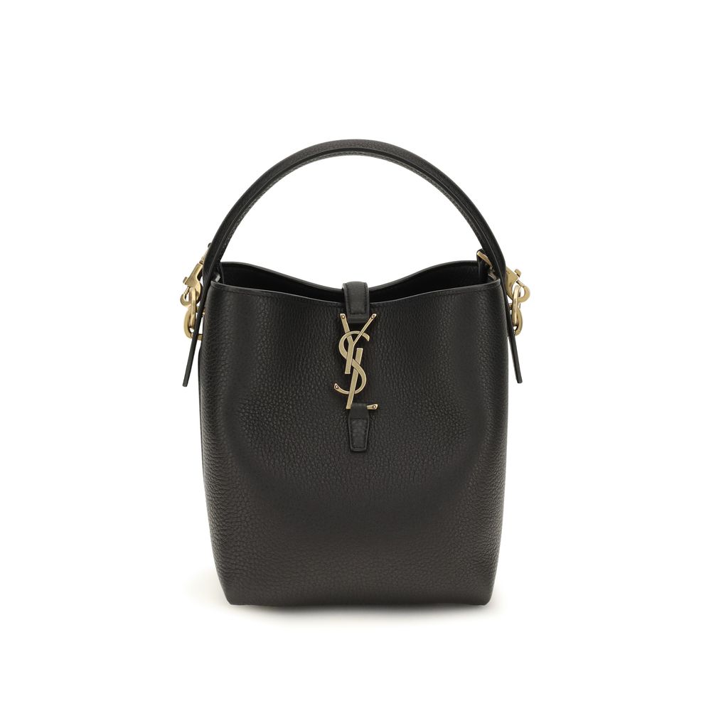 Saint Laurent Black Calf Leather Bucket Bag
