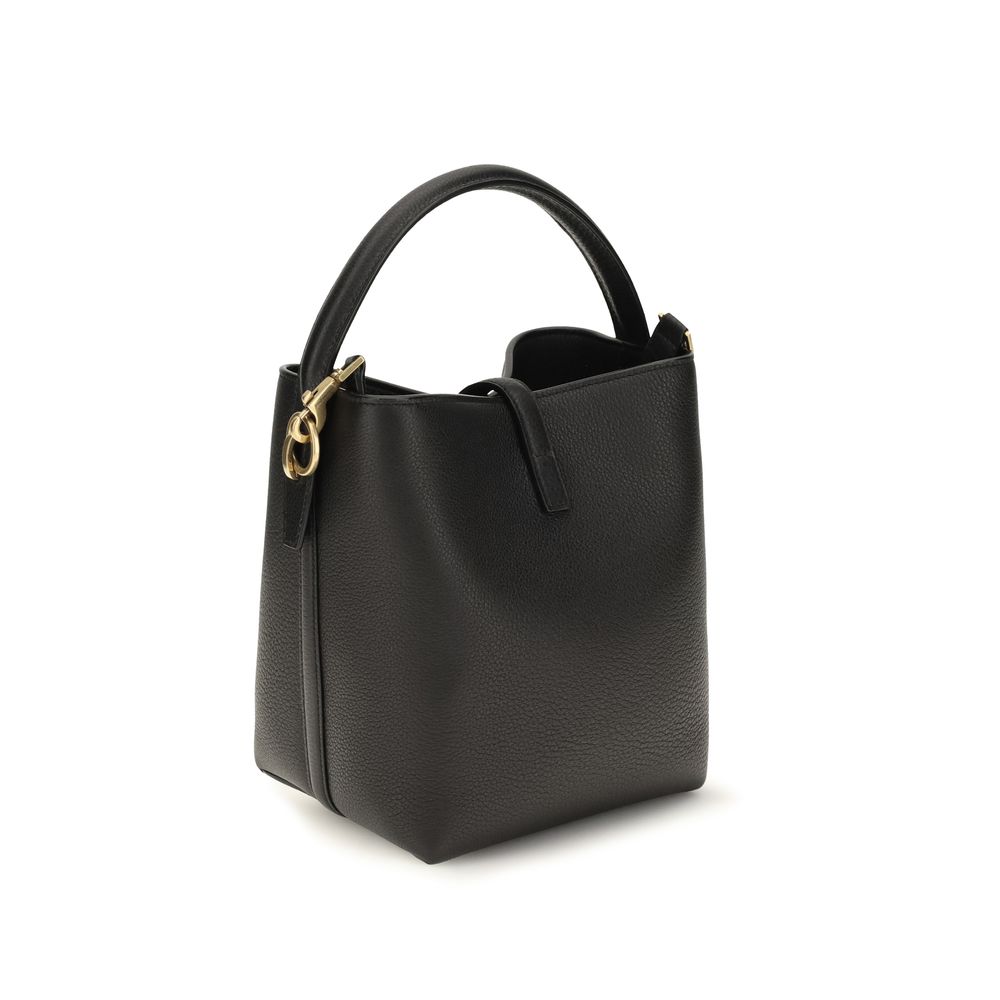 Saint Laurent Black Calf Leather Bucket Bag