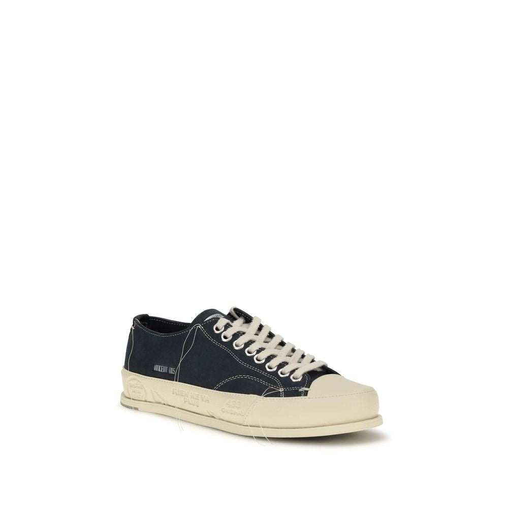 Blaue Leder-Low-Top-Sneaker von Premiata Vince 015