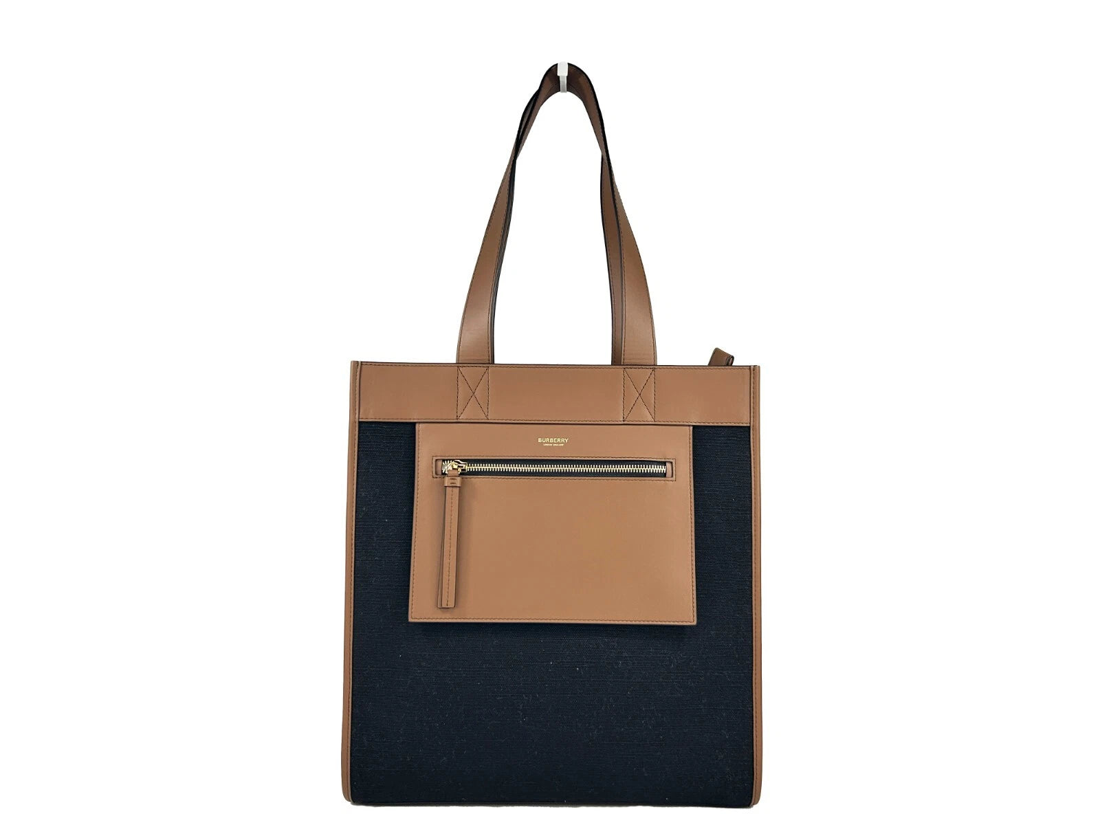 Multicolor Leather Burberry Small Pocket Tote Bag