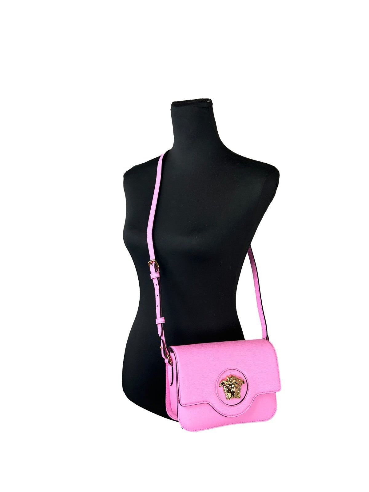 Pink Leather La Medusa Crossbody Shoulder Bag by Versace